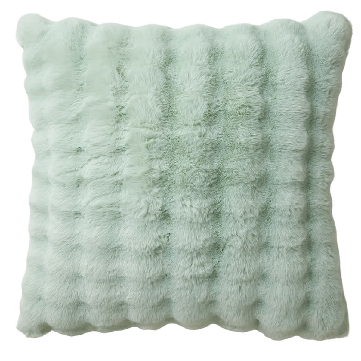 Mint Bubble Faux Fur Throw Pillow, 24"