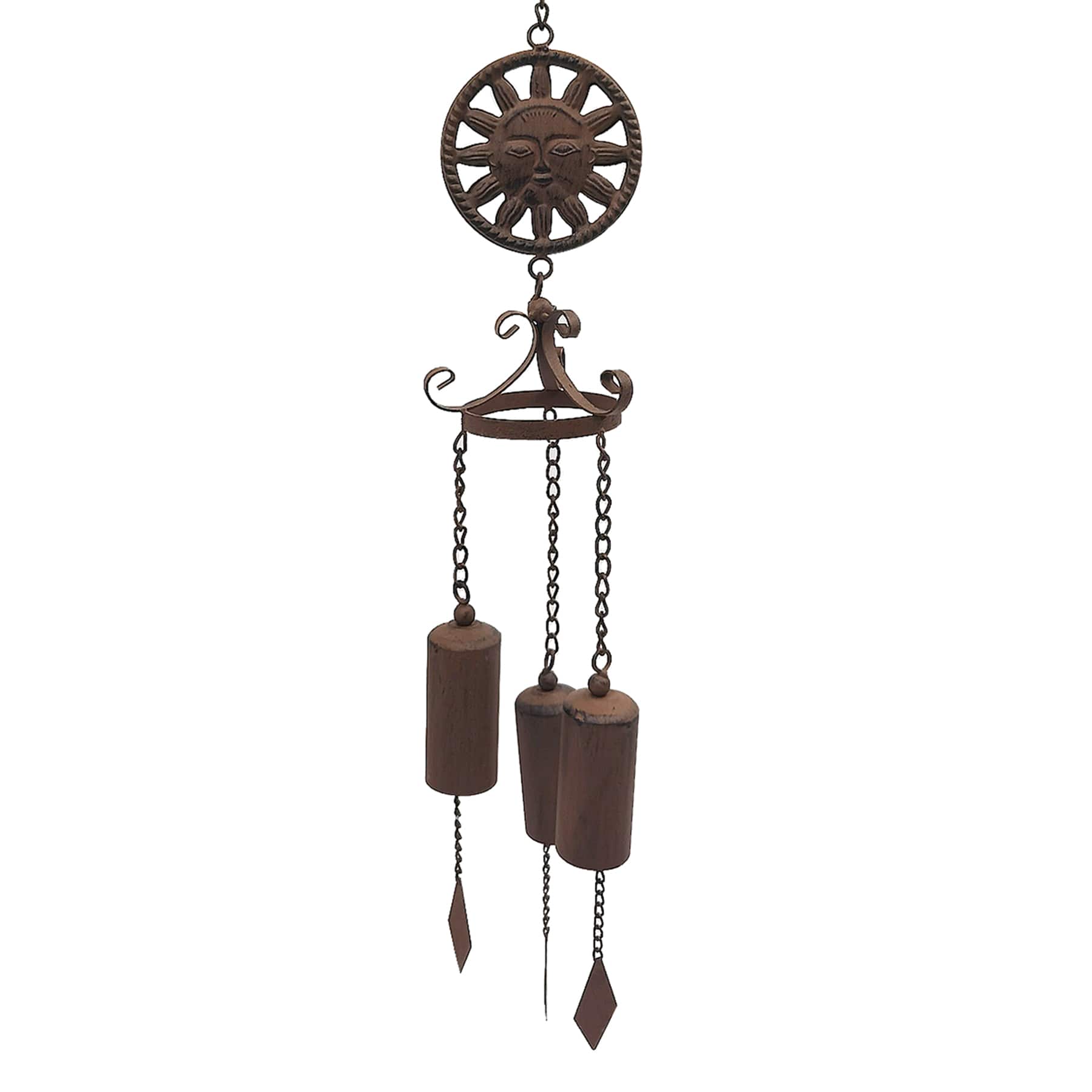 Sun Face Tiered Metal Wind Chime, 39"