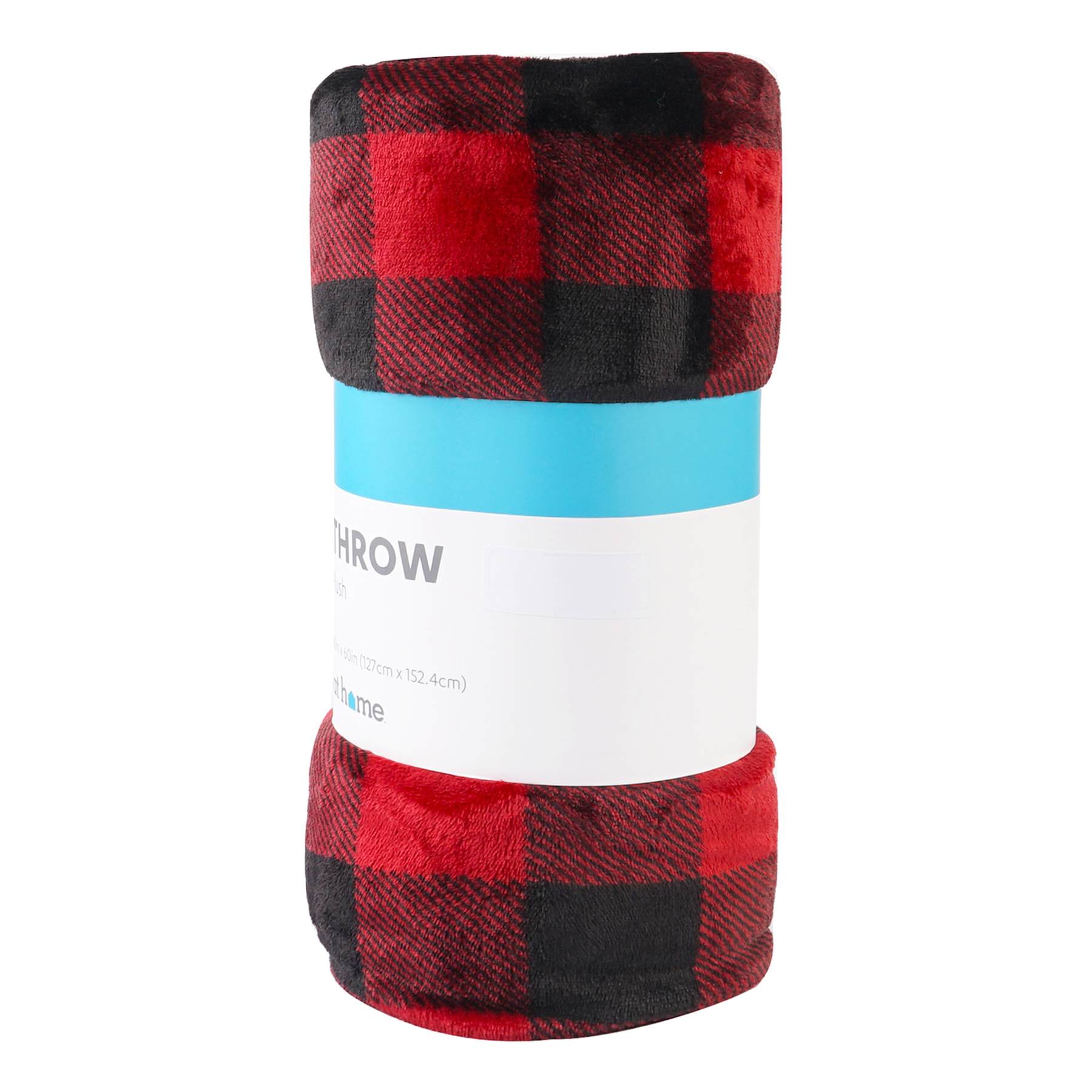 Black & Red Buffalo Plaid Plush Throw Blanket, 50x60