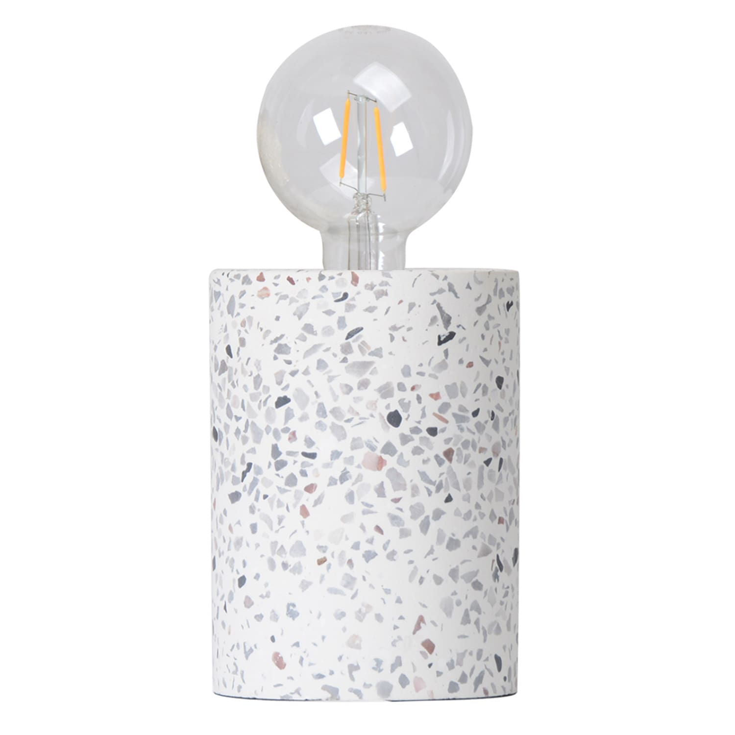 White Terrazzo Lamp Base, 5.5"