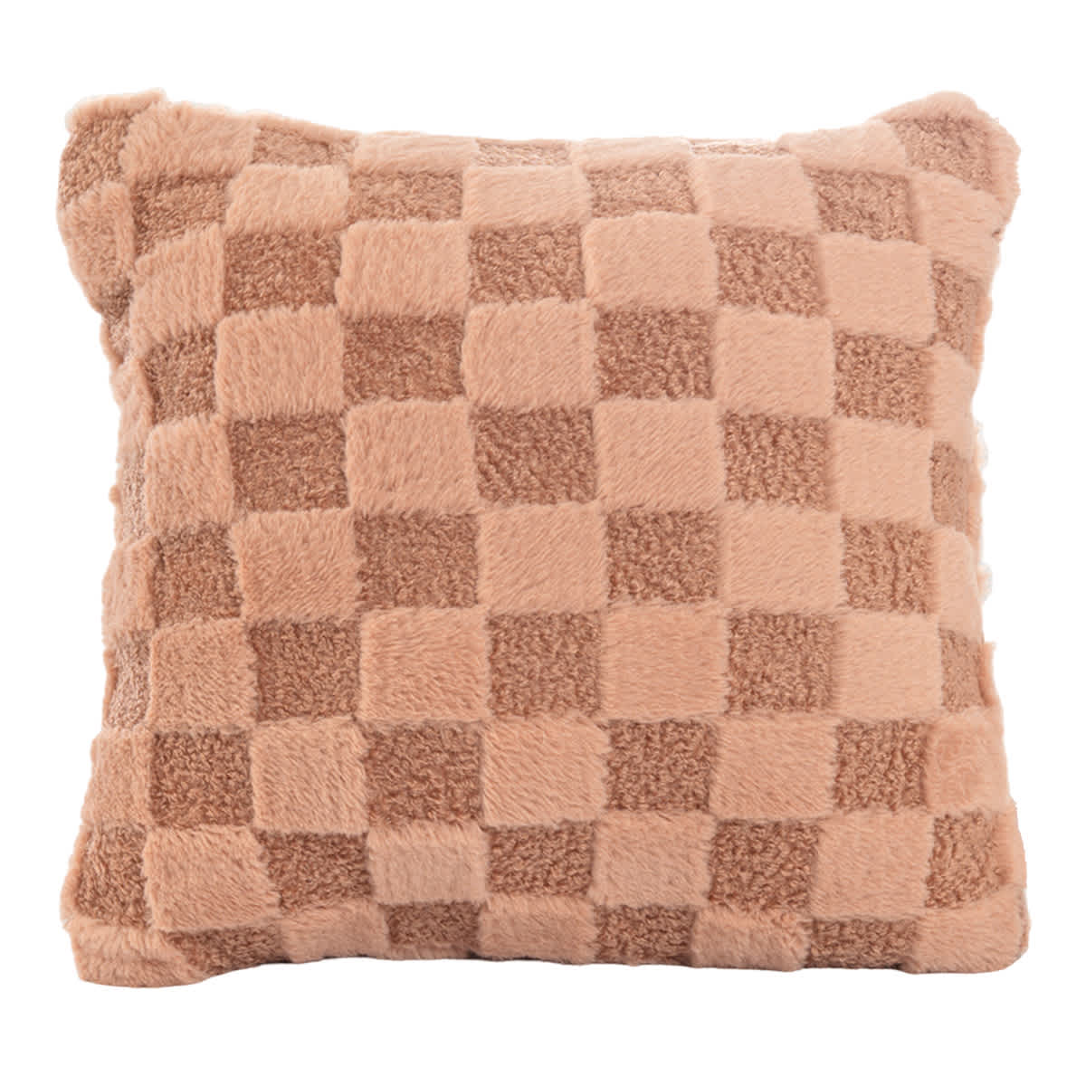Clay Plush Check Throw Pillow, 18"