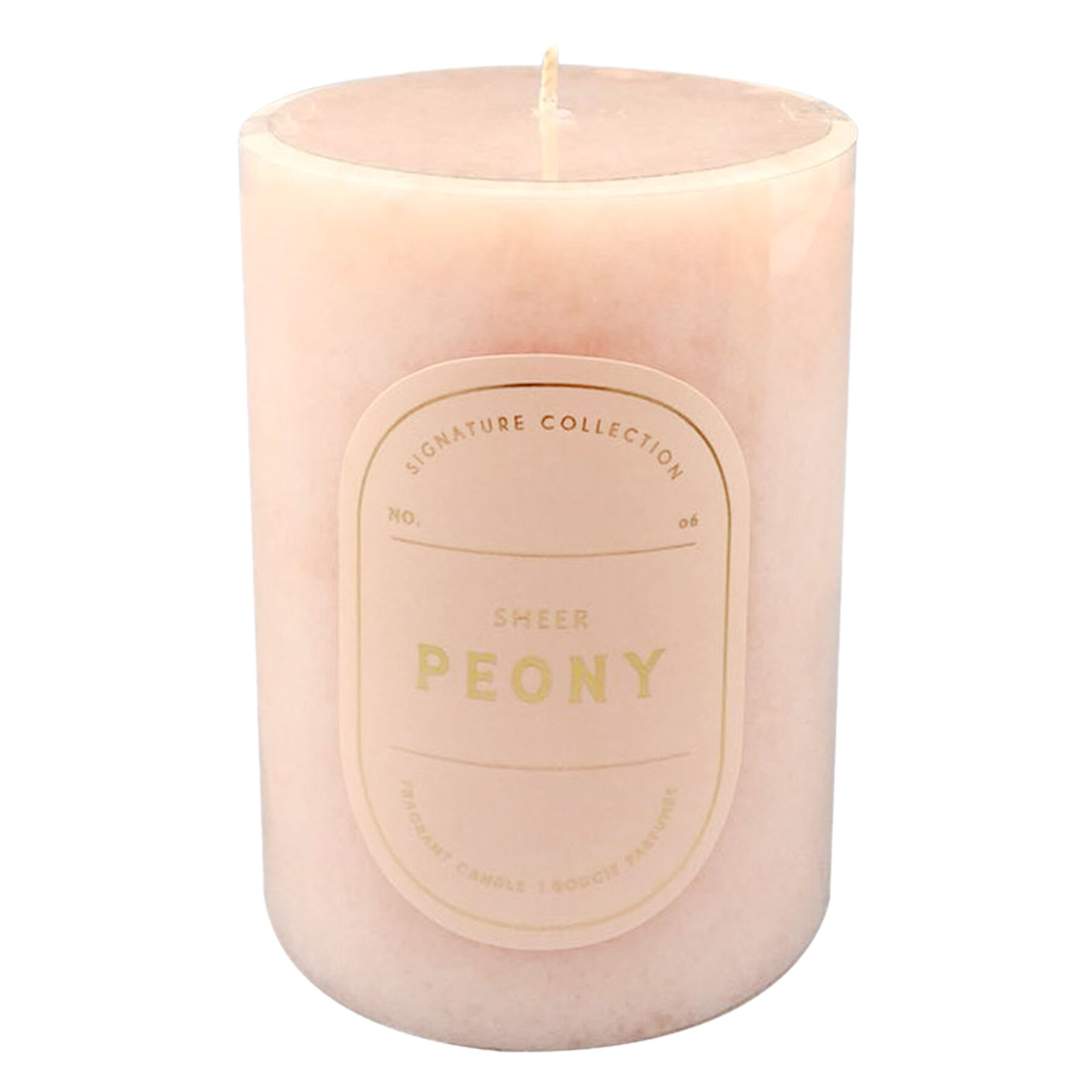 Sheer Peony Scented Pillar Candle, 3x4