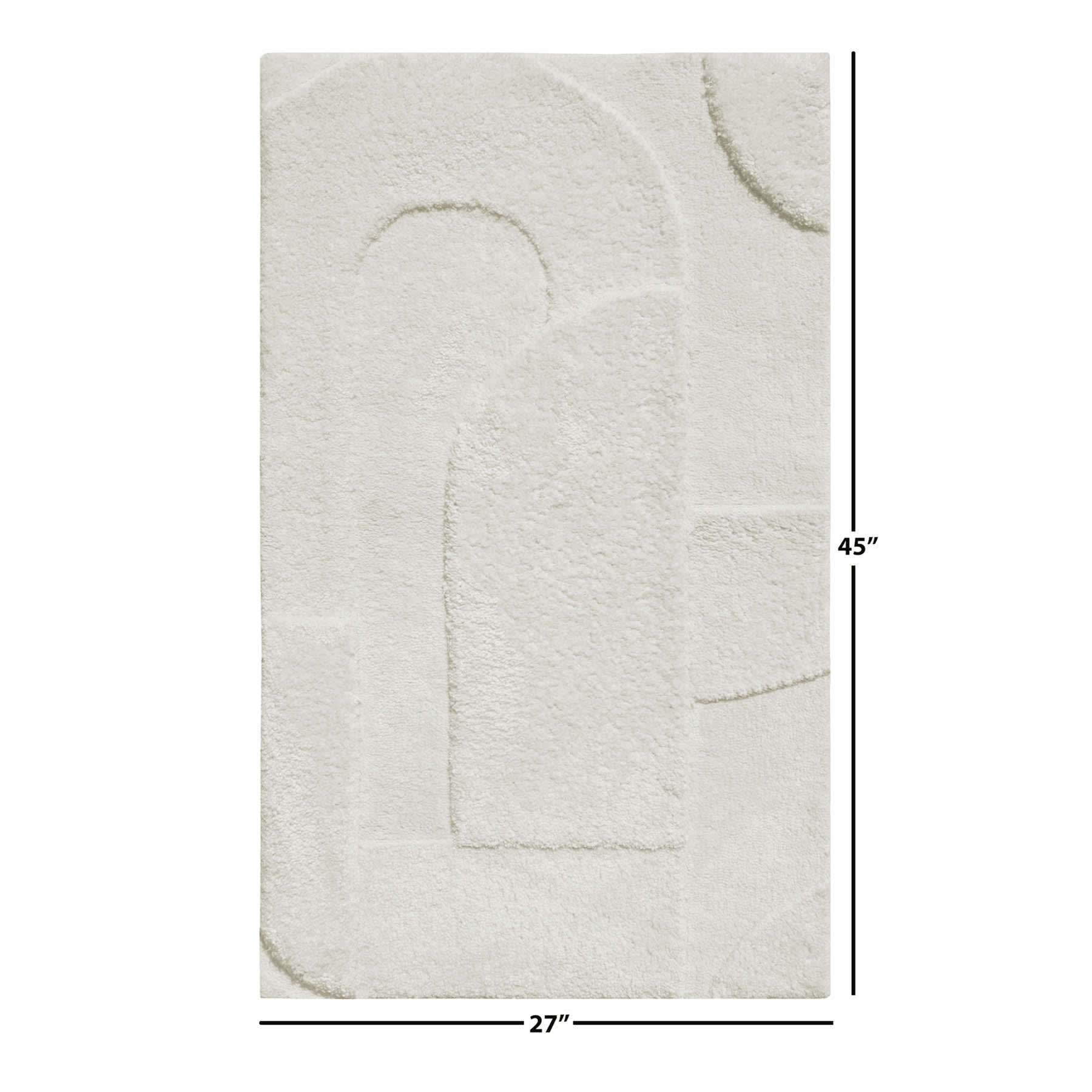 (B884) Crosby St. Ivory High-Low Accent Rug, 27x45