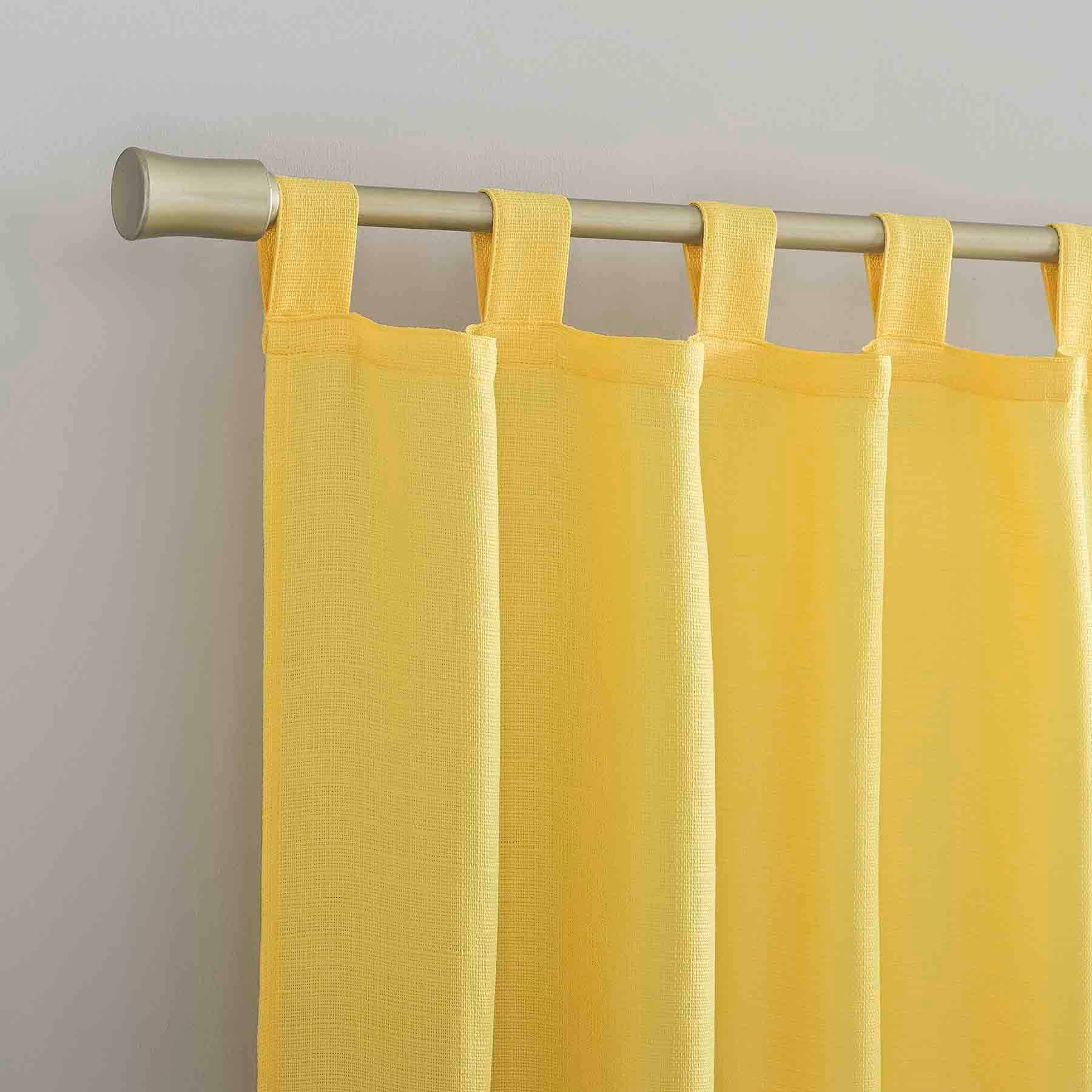Maddie Yellow Tab Top Light Filtering Curtain Panel, 84"