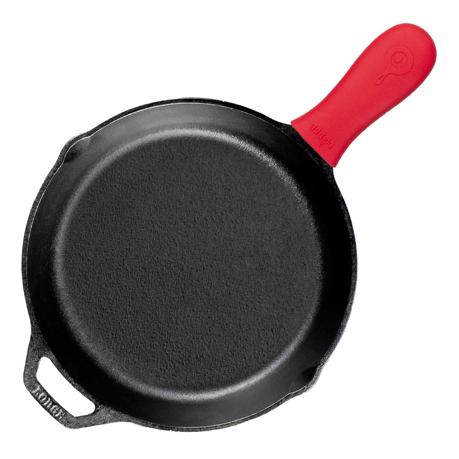 Lodge Cast Iron Skillet With Red Silicone Handle, 10.25"