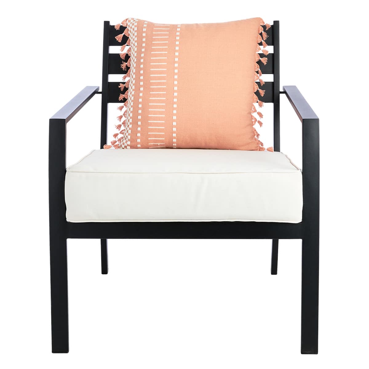 Honeybloom Cafe Stripe Tassel Outdoor Throw Pillow, 18"