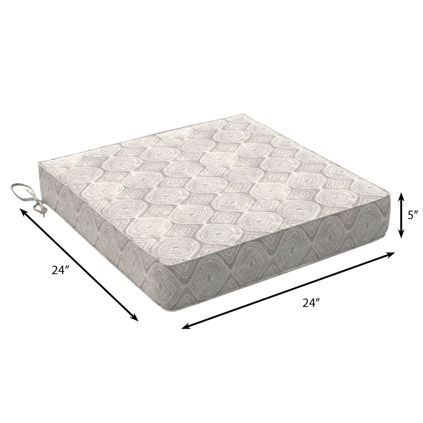 Grey Patna Geo Outdoor Deep Seat Cushion