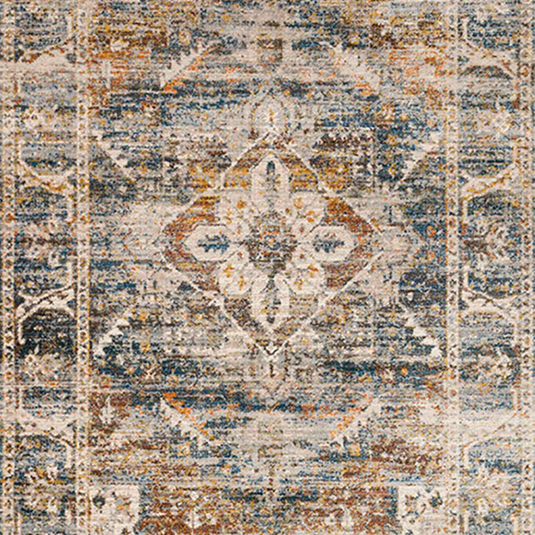 (A407) Halton Slate Rust Distressed-Look Runner, 2x7
