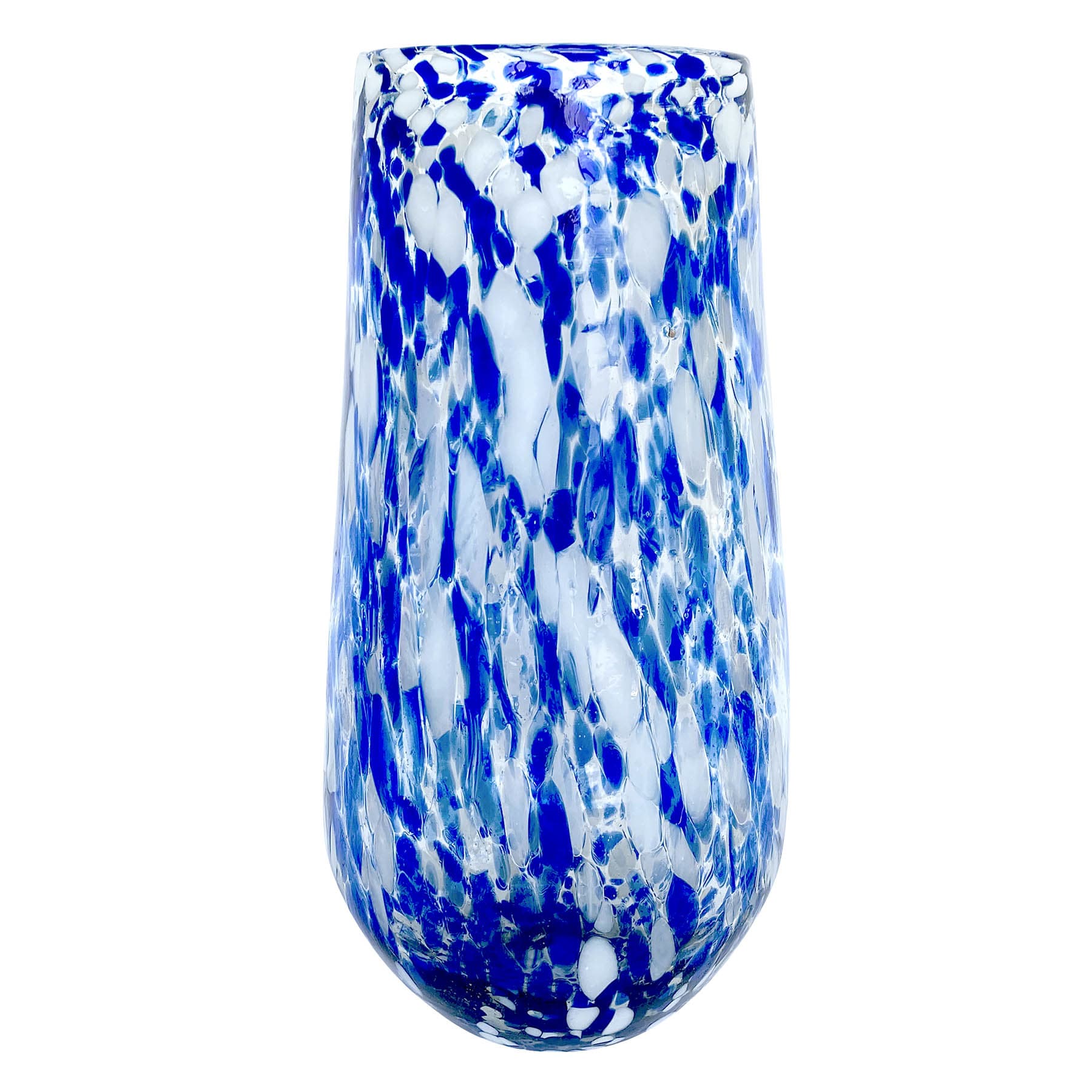 Tracey Boyd Blue Frit Glass Vase, 10"