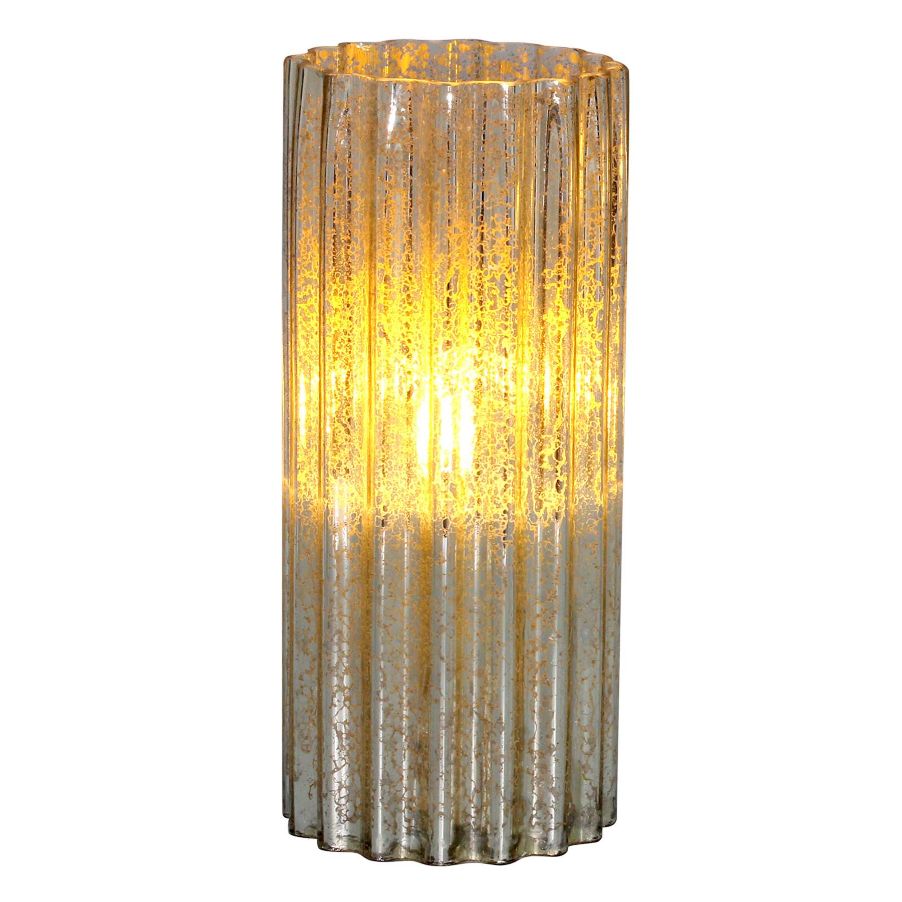 Providence Gold Scallop LED Candle, 8"