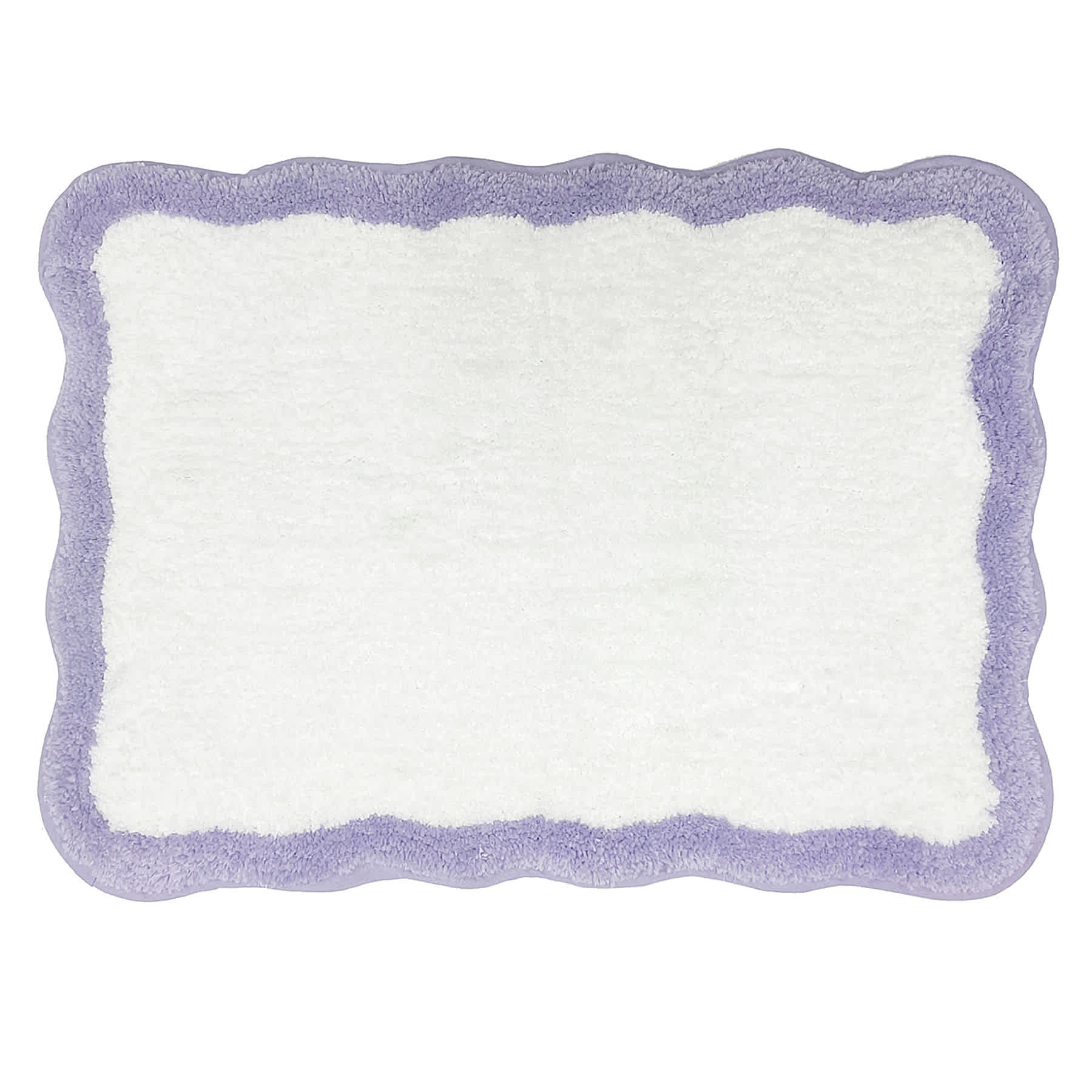 Tiny Dreamers Lavender Scalloped Border Bath Rug, 17x24