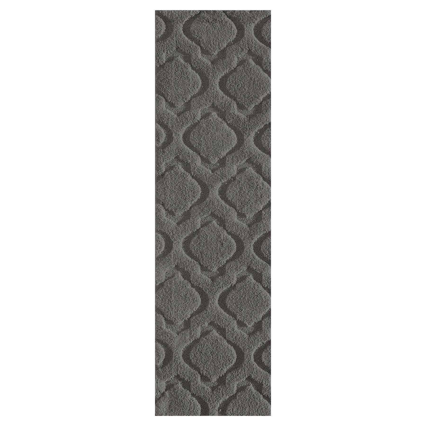 (D458) Jardel Grey Tufted Runner with Non-Slip Back, 2x7