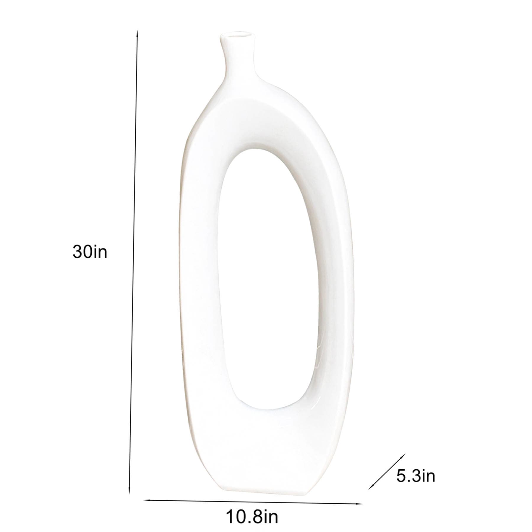 Crosby St. Riley White Ceramic Vase, 30"