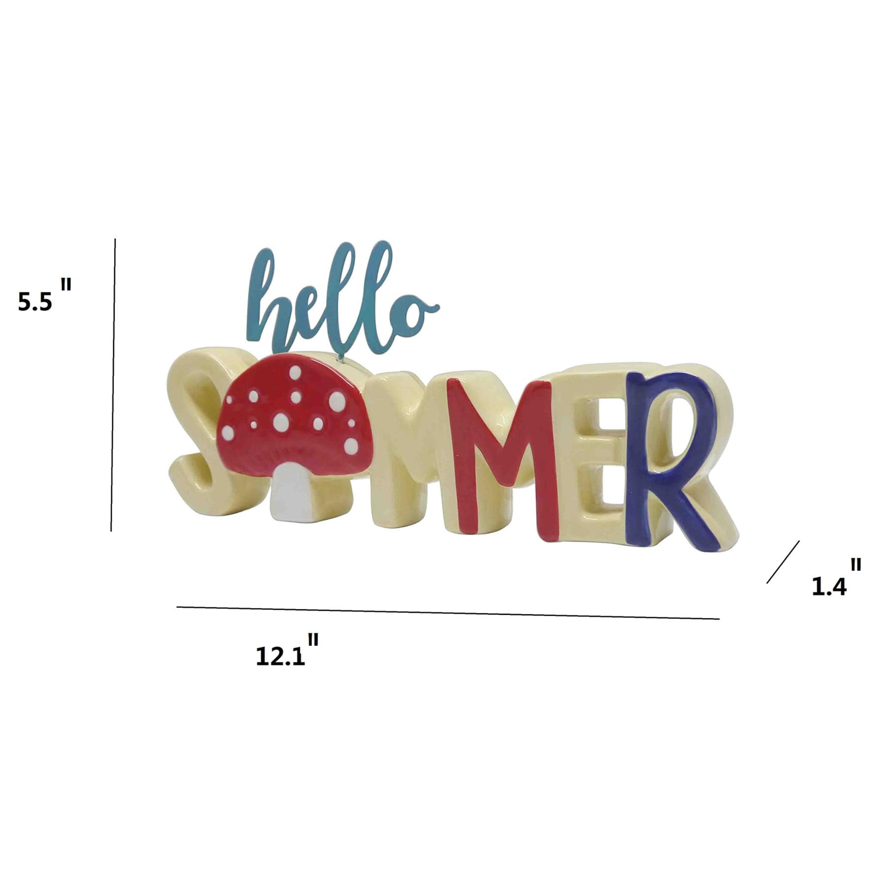 Sunny Club Hello Summer Decor, 12"