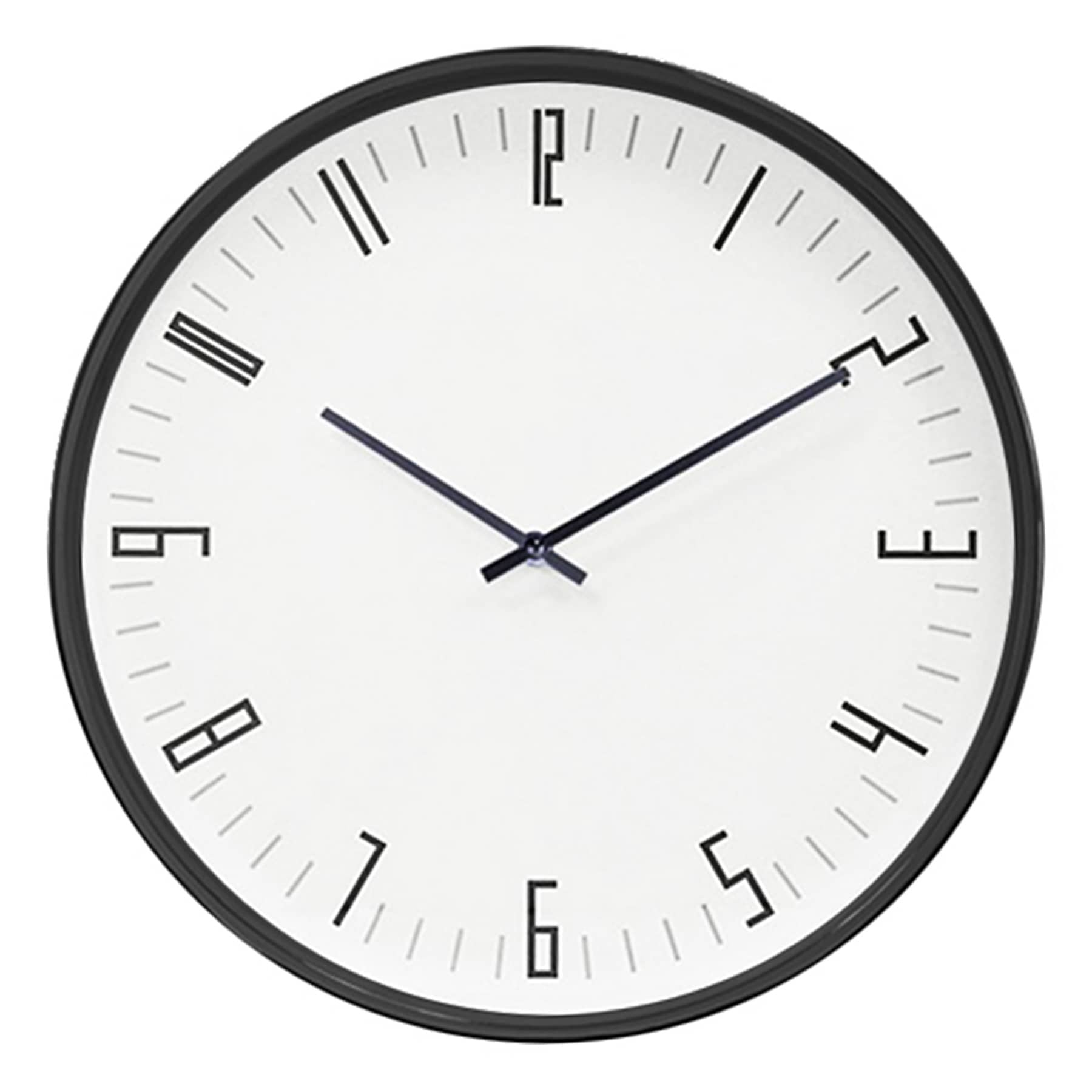 Black & White Round Accent Wall Clock, 14"