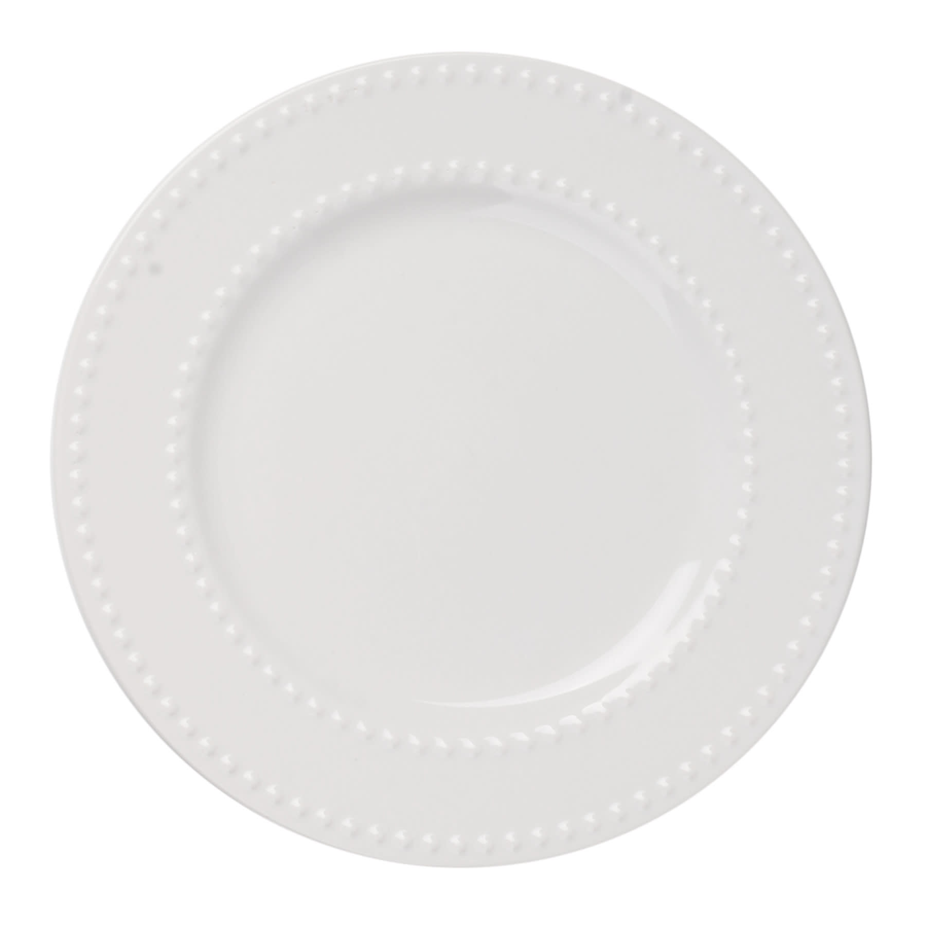 Providence White Beaded Salad Plate