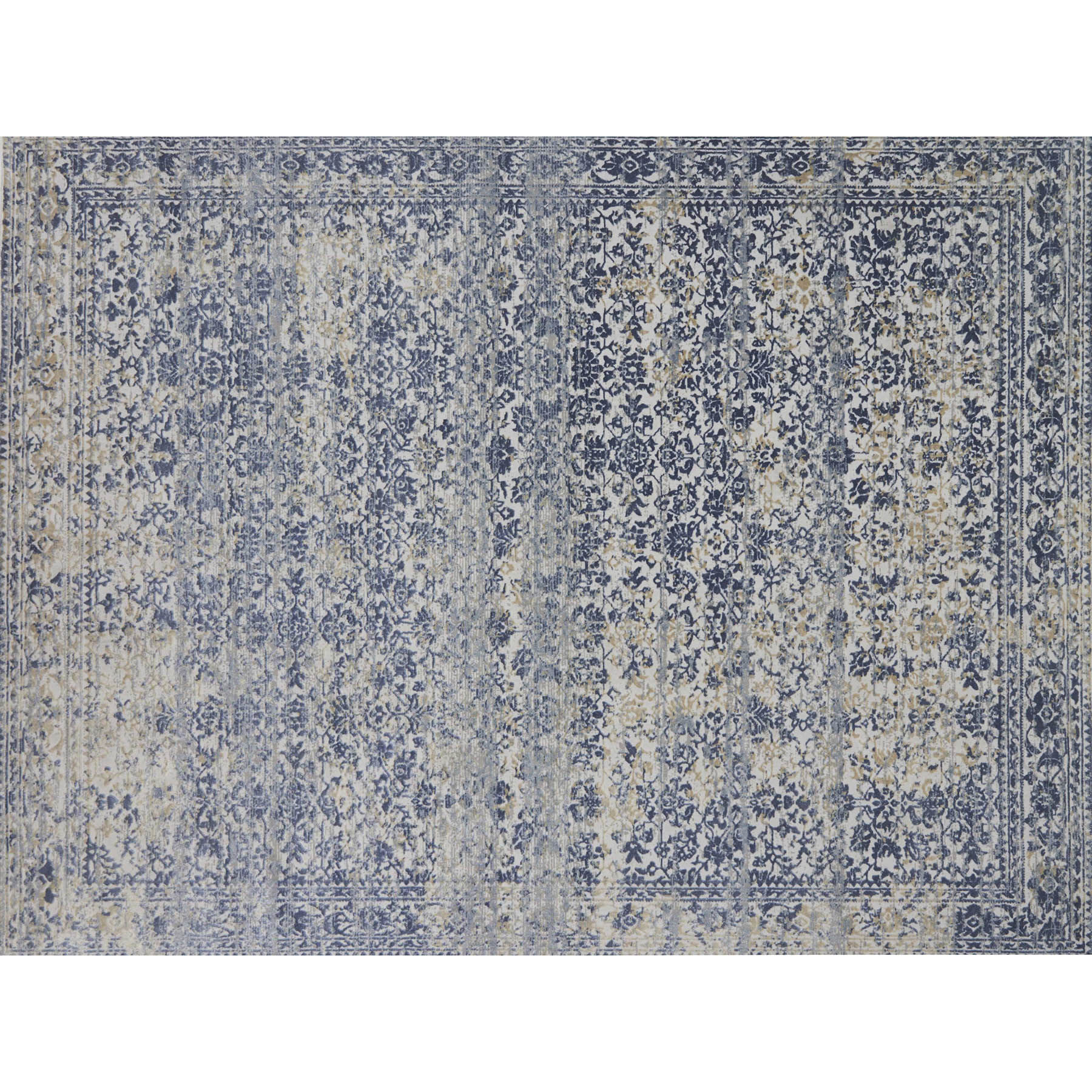 (A377) Providence Venice Distressed Look Blue Area Rug, 5x8