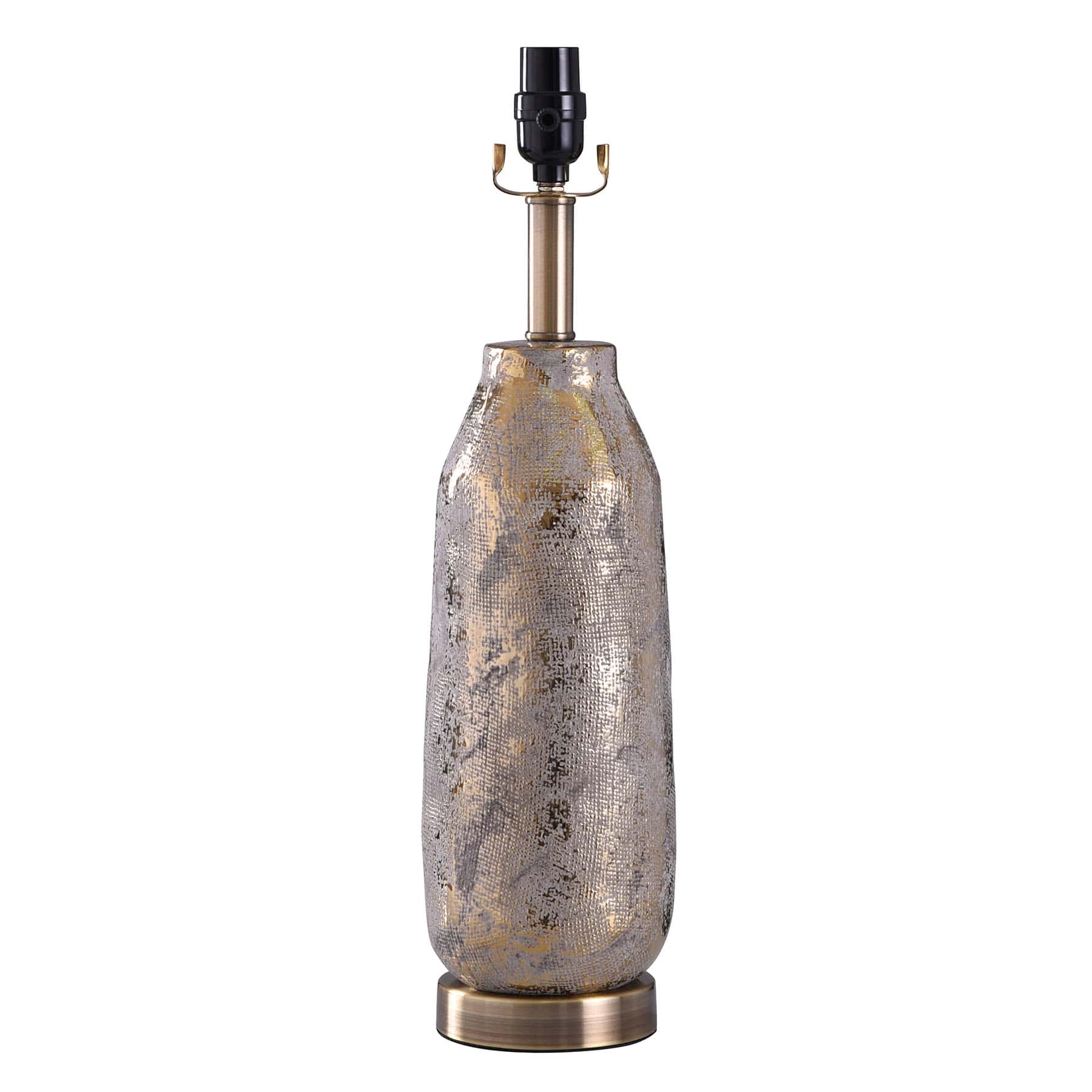 Grey & Gold Ceramic Medium Table Lamp Base, 21"