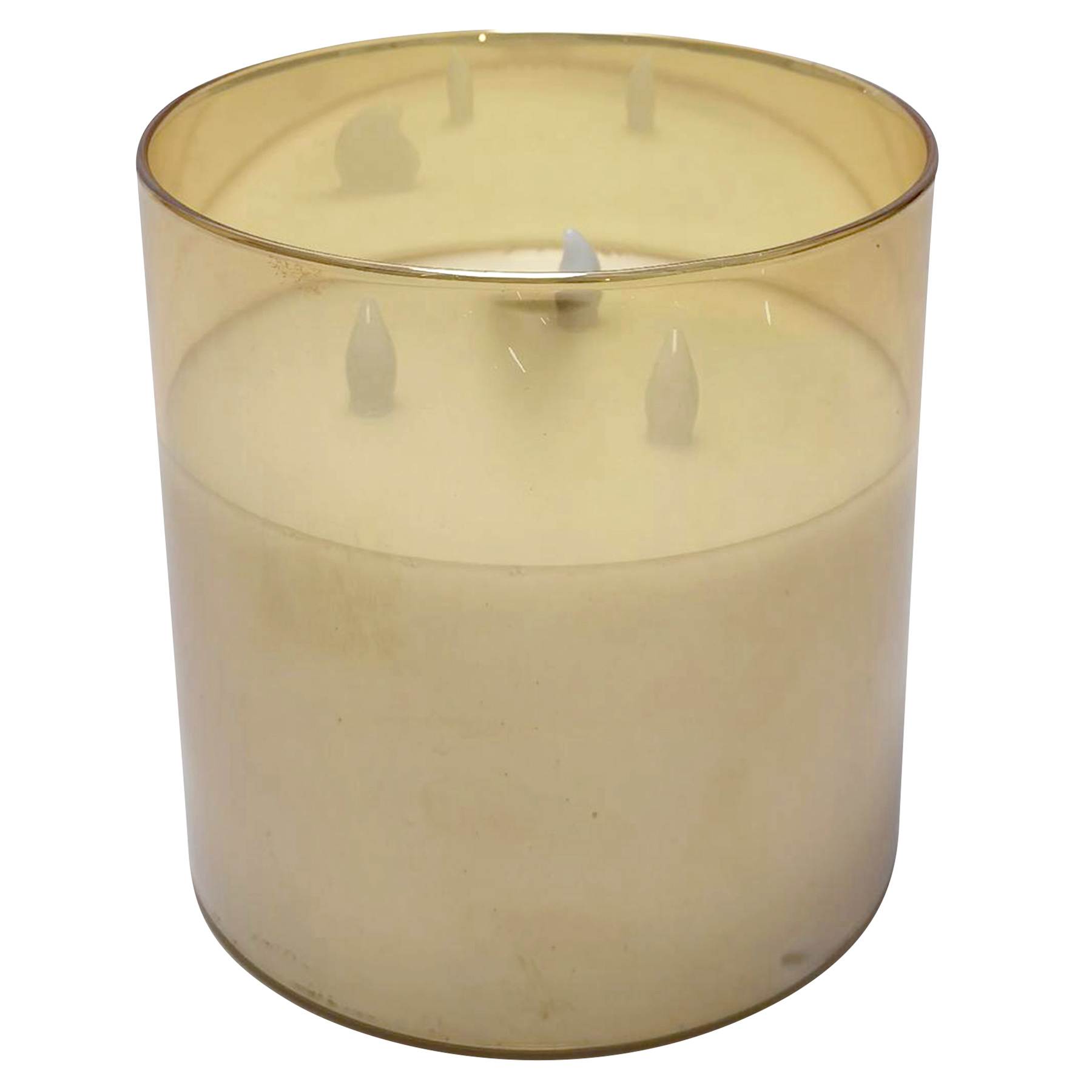 Honeybloom Amber Glass LED Pillar Candle with Timer, 6"