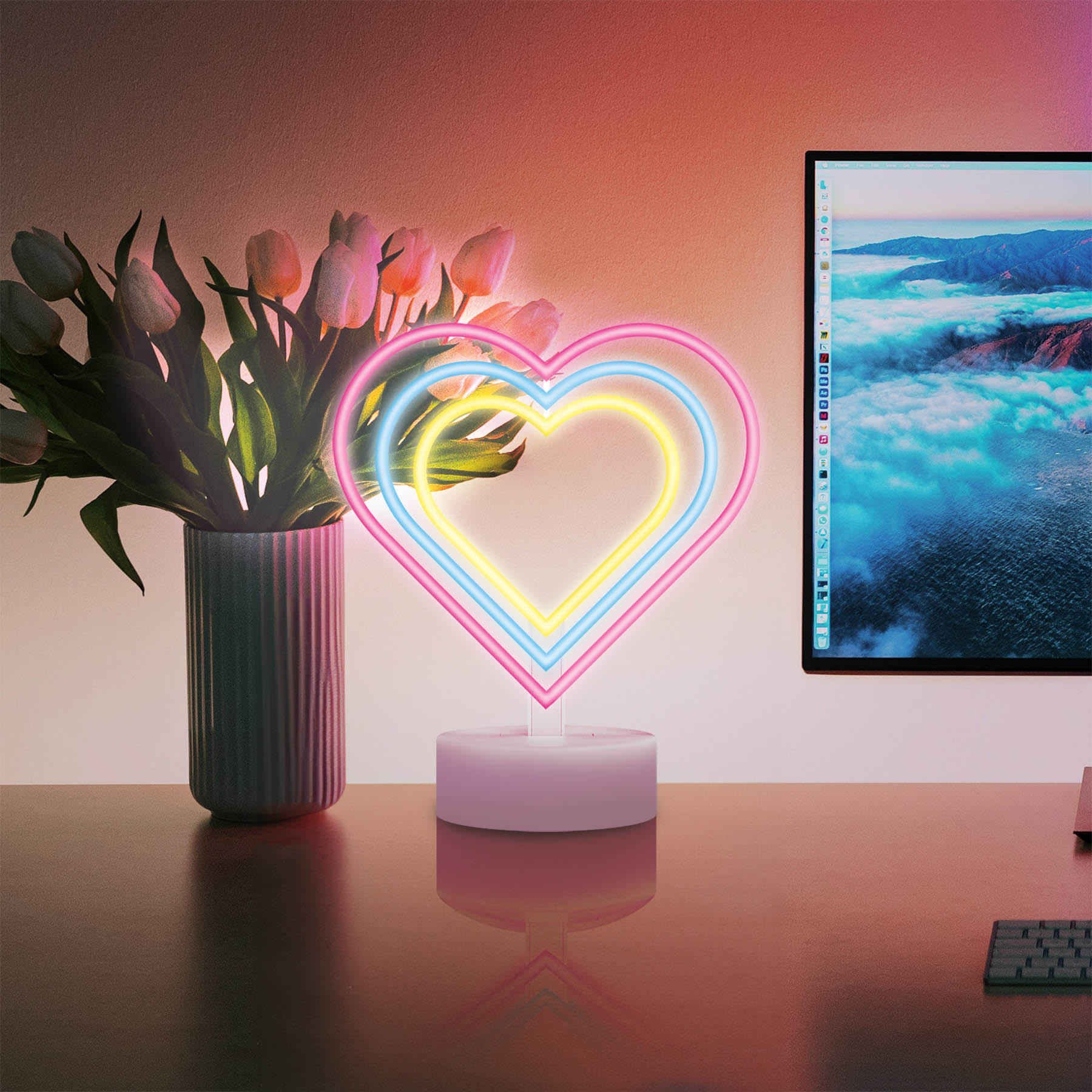 Multicolor Heart LED Stand