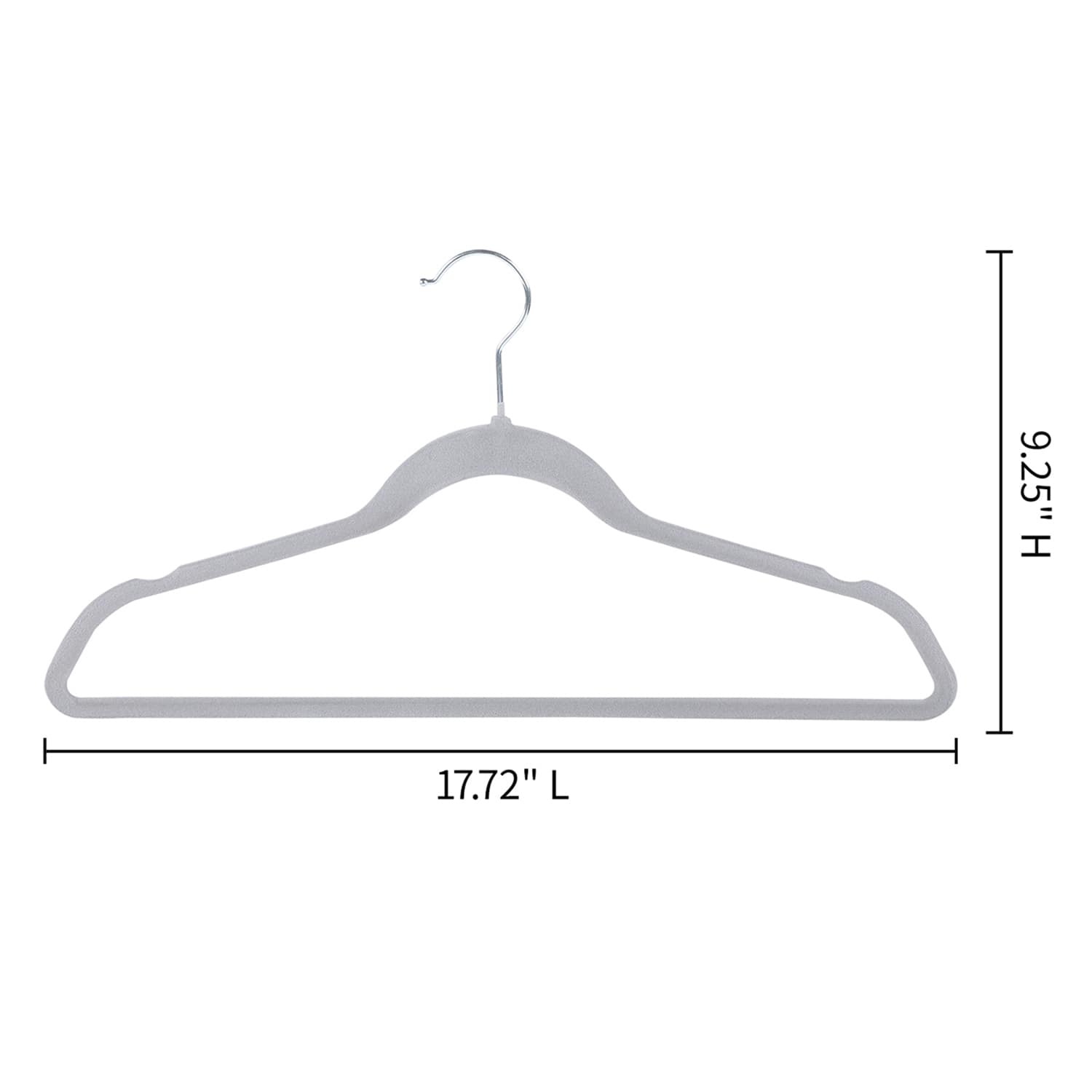 10-Piece Velvet Suit Hangers, Grey
