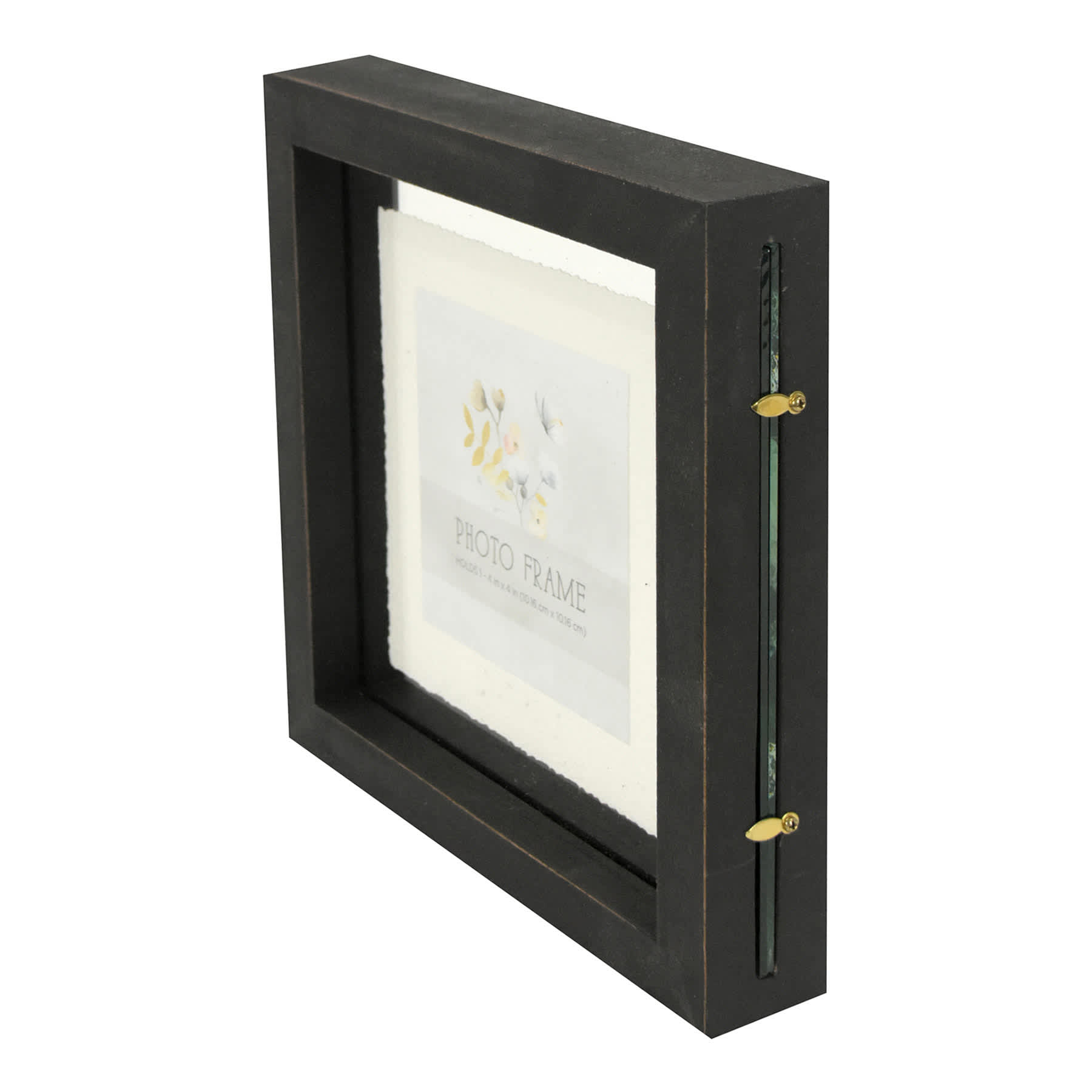 Black Floating Tabletop Picture Frame, 4"