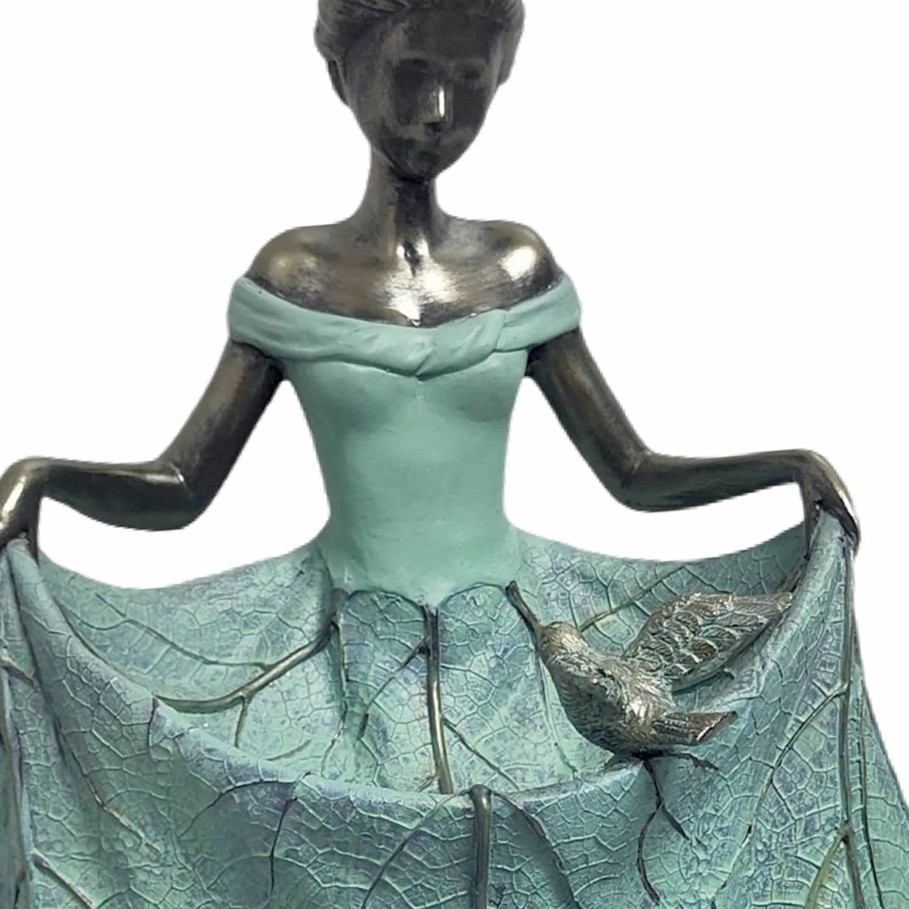 Girl in Green Dress Bird Feeder, 13.2"