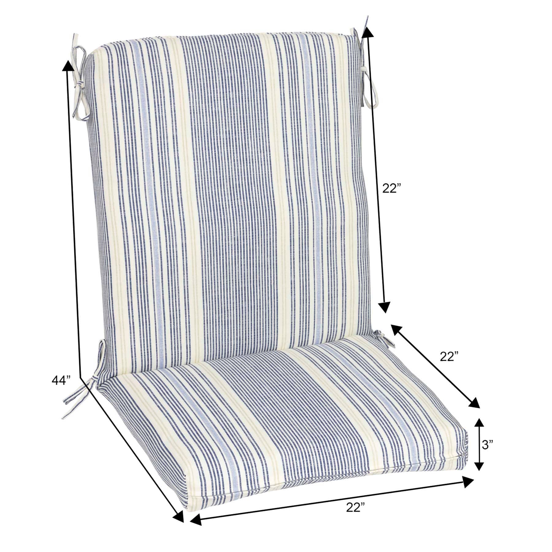 Calisto Pinstripe Hinged Outdoor Cushion