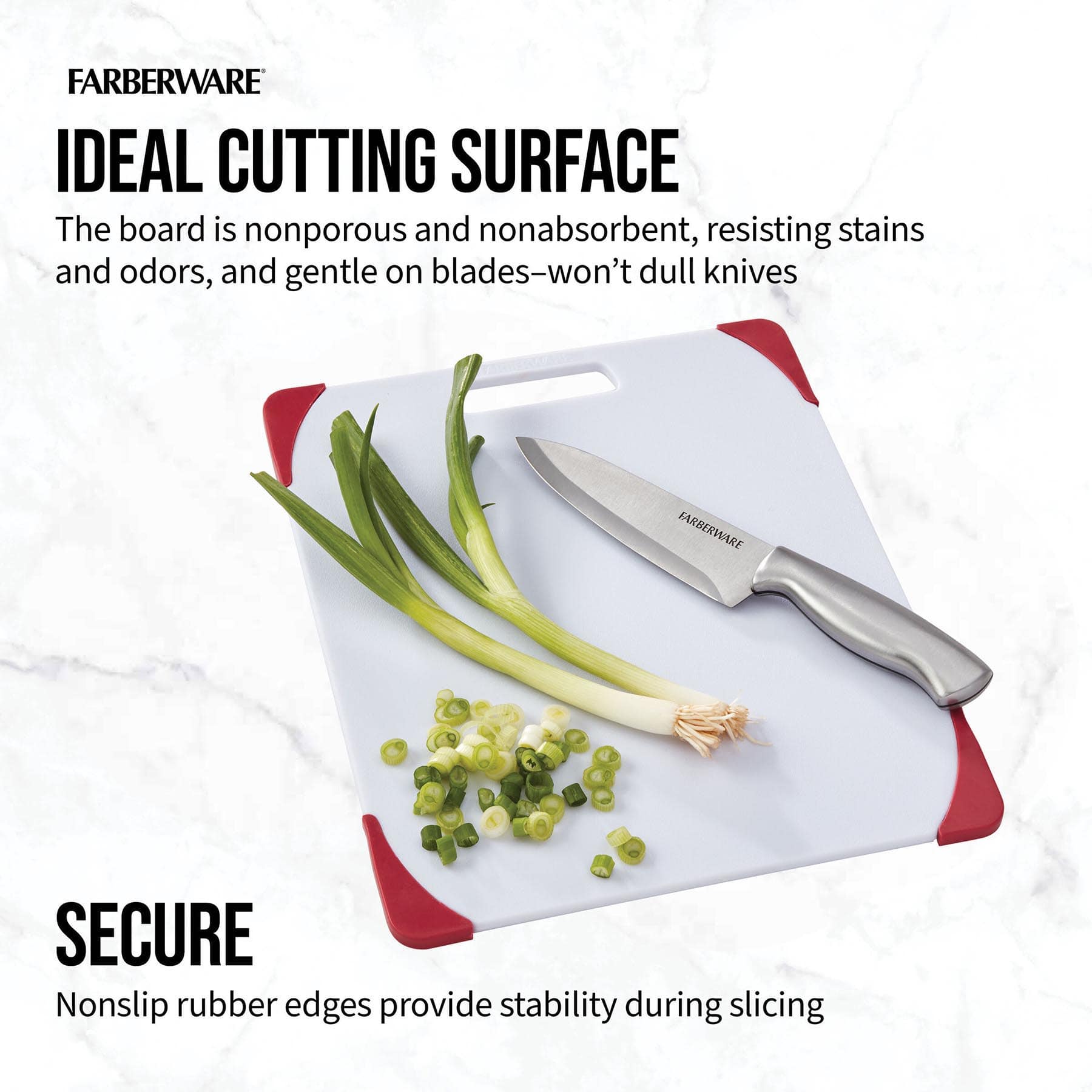 Farberware Red Non-Slip Cutting Board, 11x14