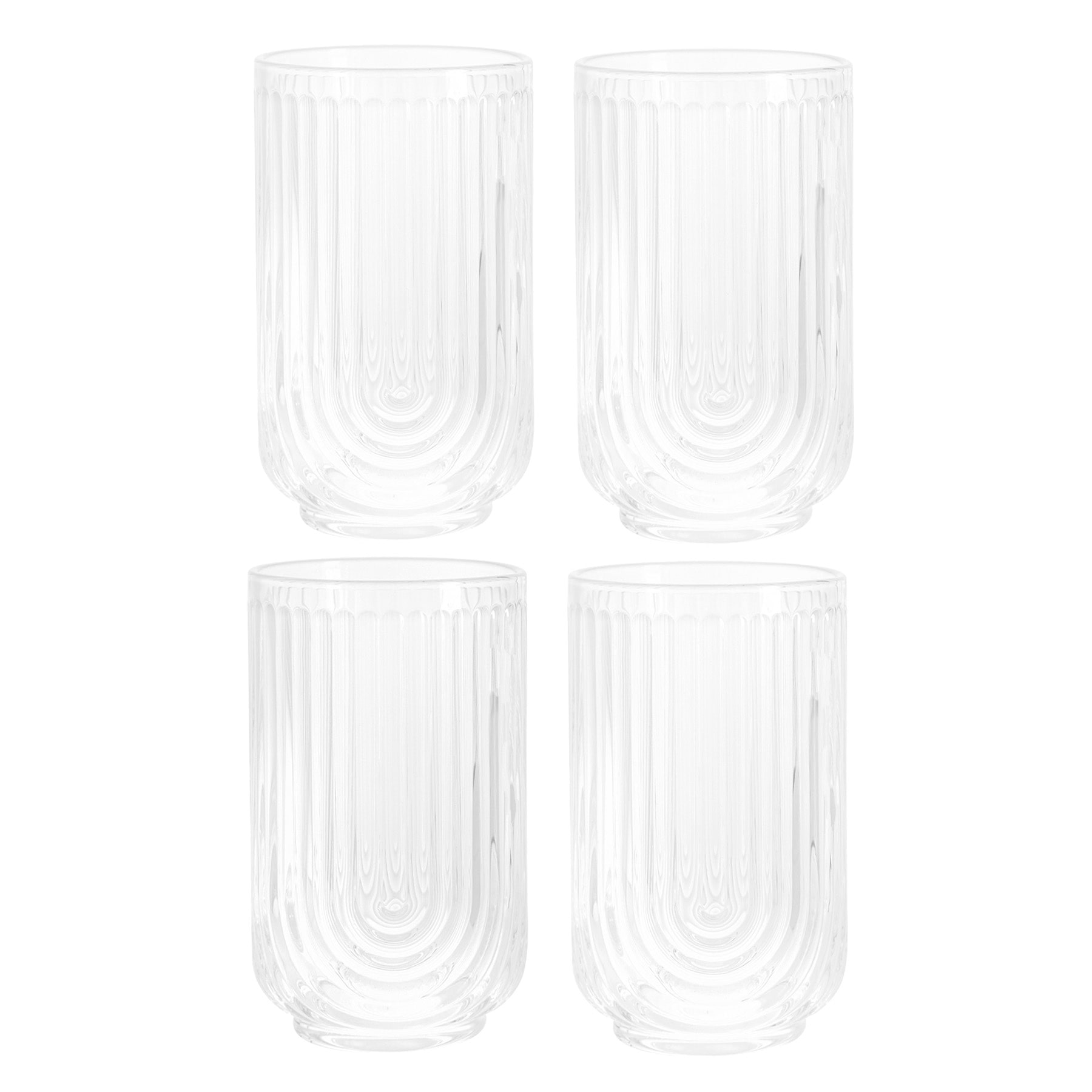 Apollo Set of 4 Clear Highball Glasses, 17oz