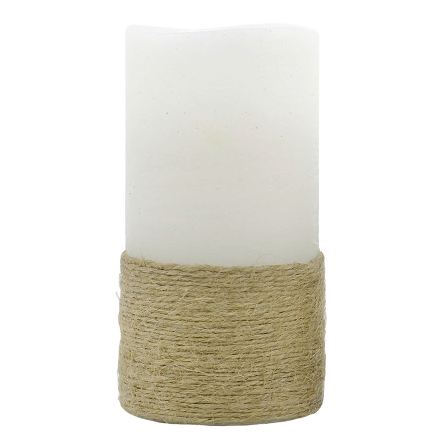 Ty Pennington Set of 3 White LED Candles with Rope Base