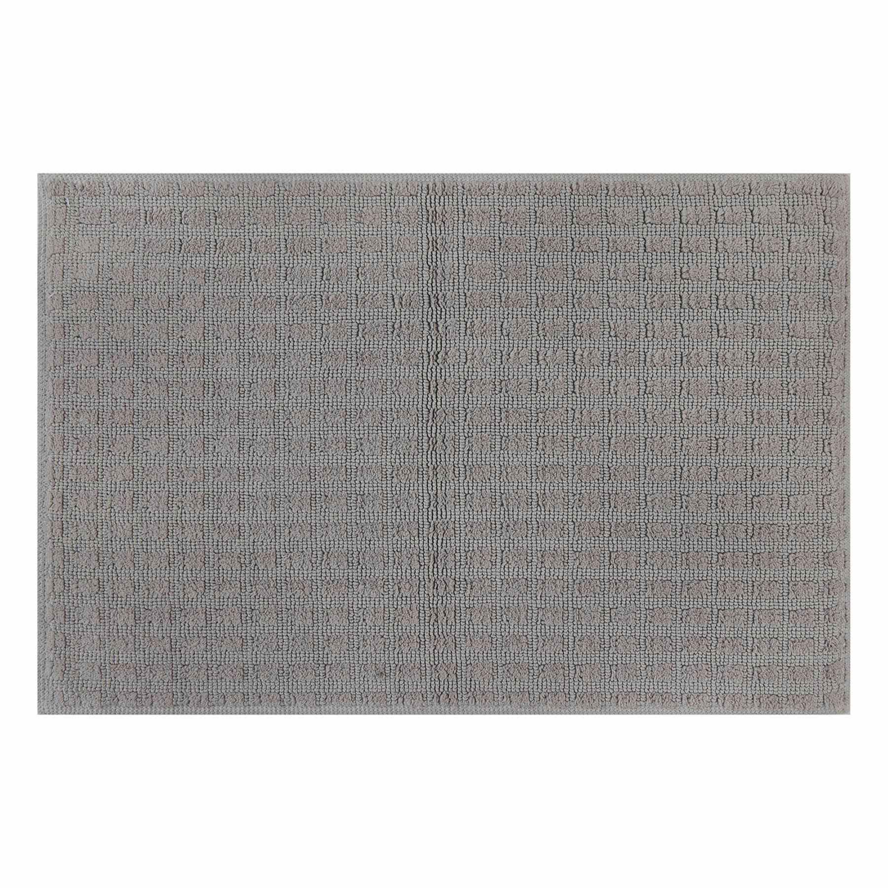 Honeybloom Woven Square Dark Grey Bath Rug, 20x30