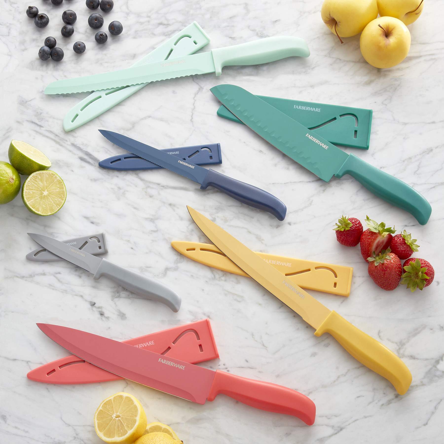Farberware 12-Piece Non-Stick Cutlery Knife & Sheath Set