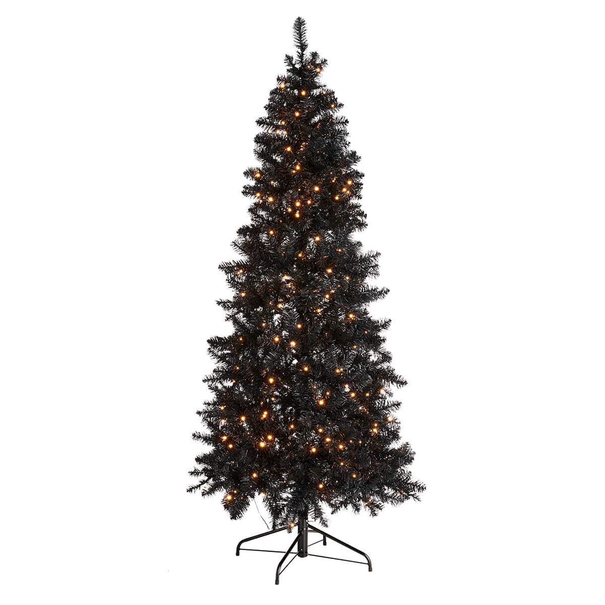 (B8) Pre-Lit LED Black Fir Tree, 7'