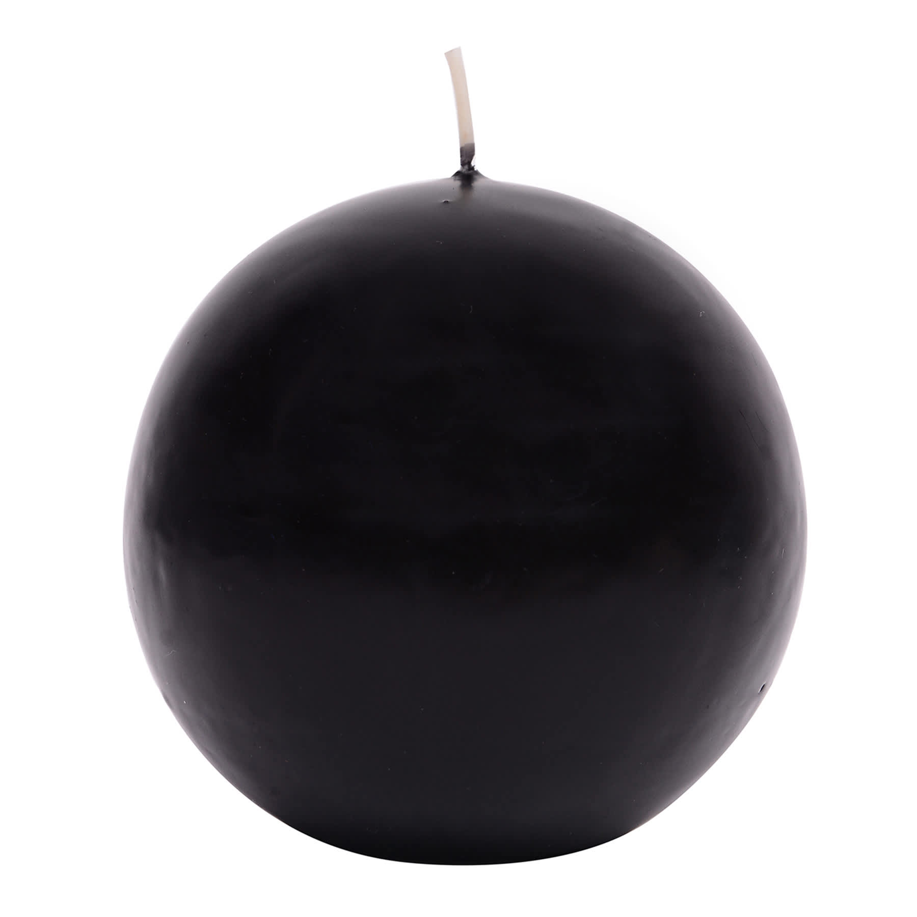 Black Unscented Overdip Sphere Candle, 4"