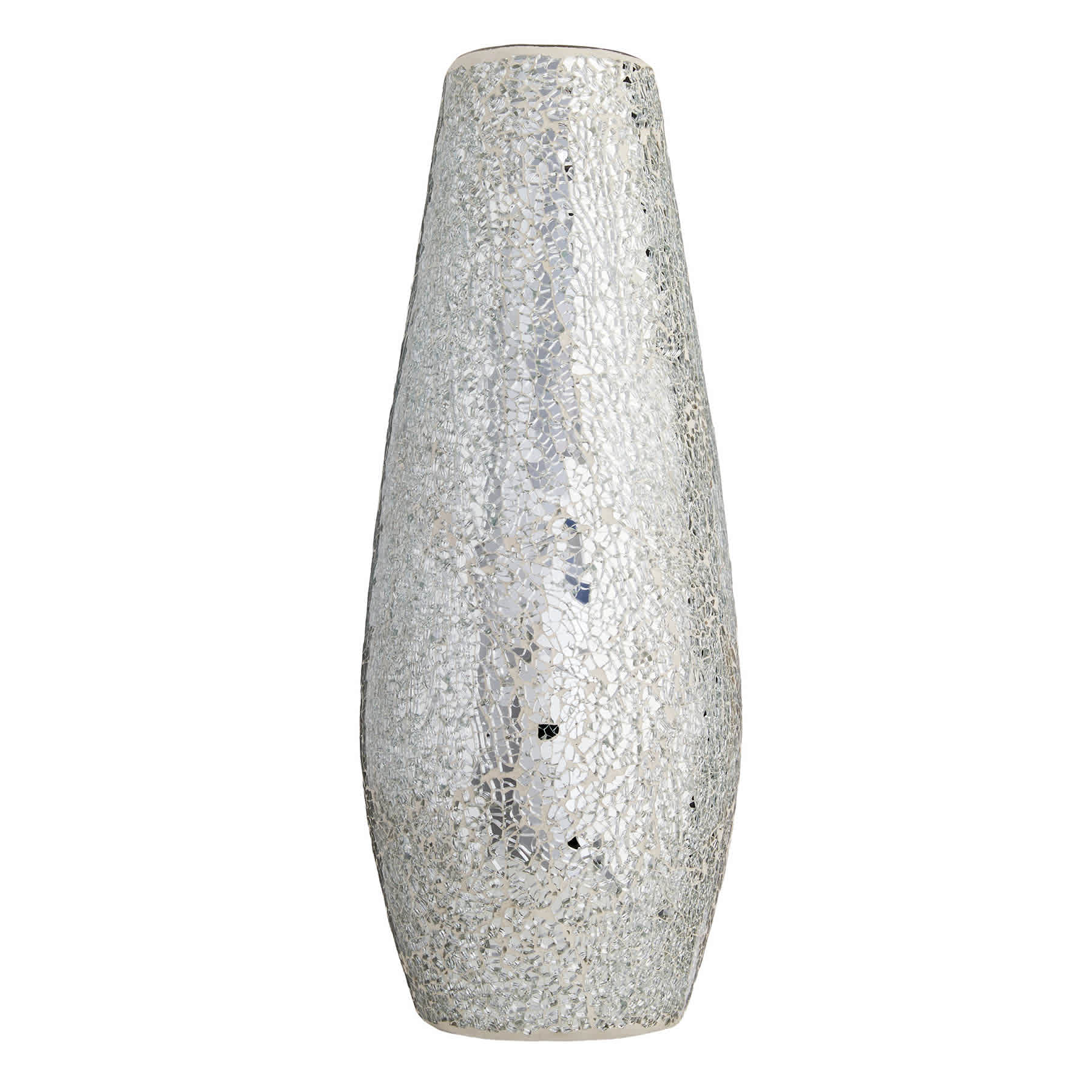 Crushed Mirror Glass Vase, 17.5"