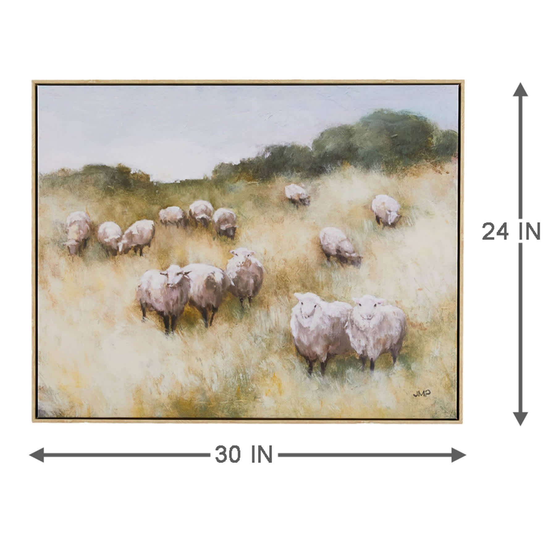 Honeybloom Framed Sheep Canvas Wall Art, 24x30