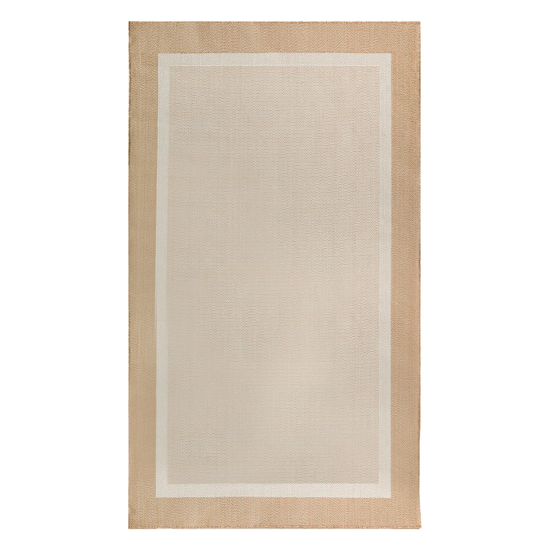 (E514) Fifer Tan Border Outdoor Accent Rug, 2x4