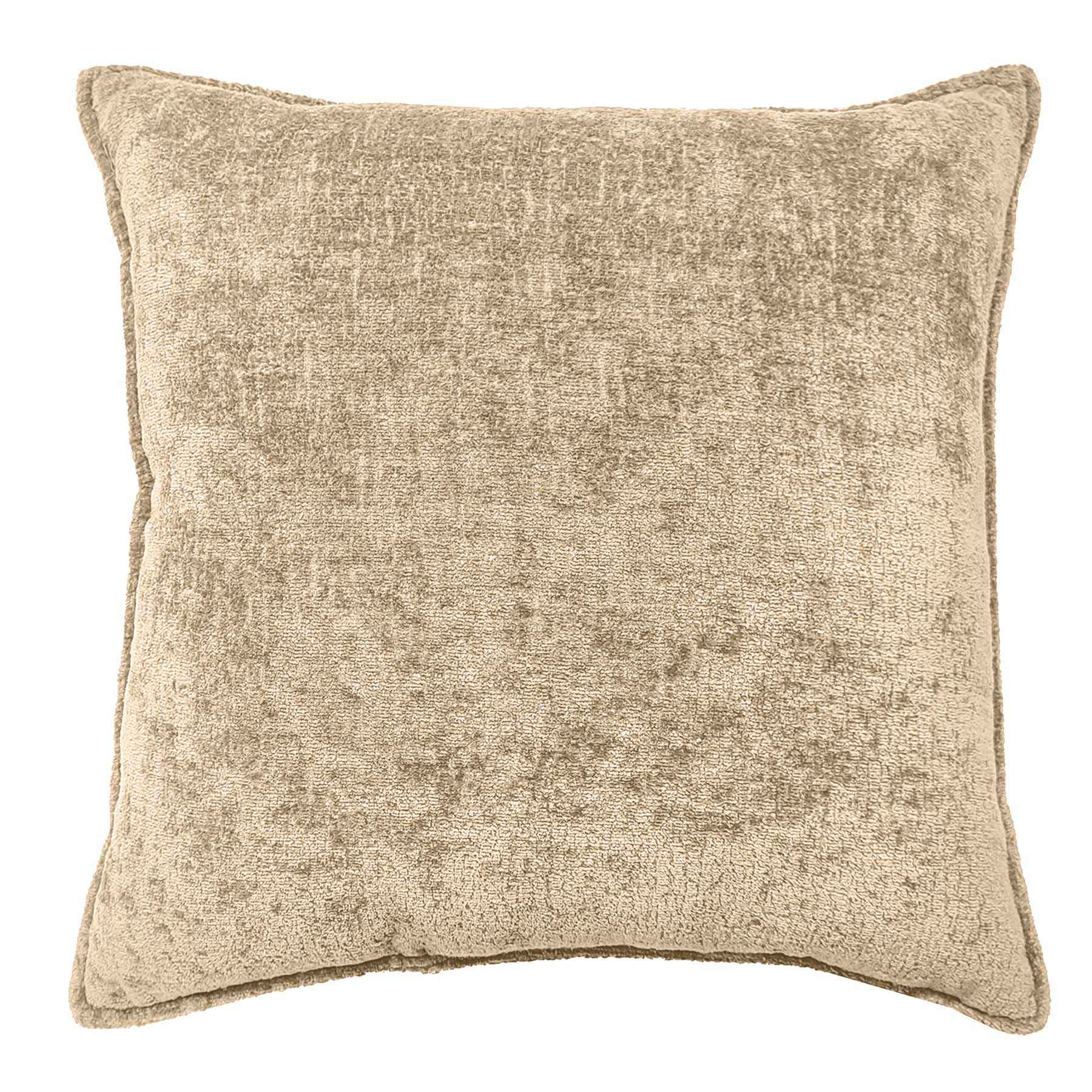 2-Pack Beige Textured Chenille Throw Pillows, 18"