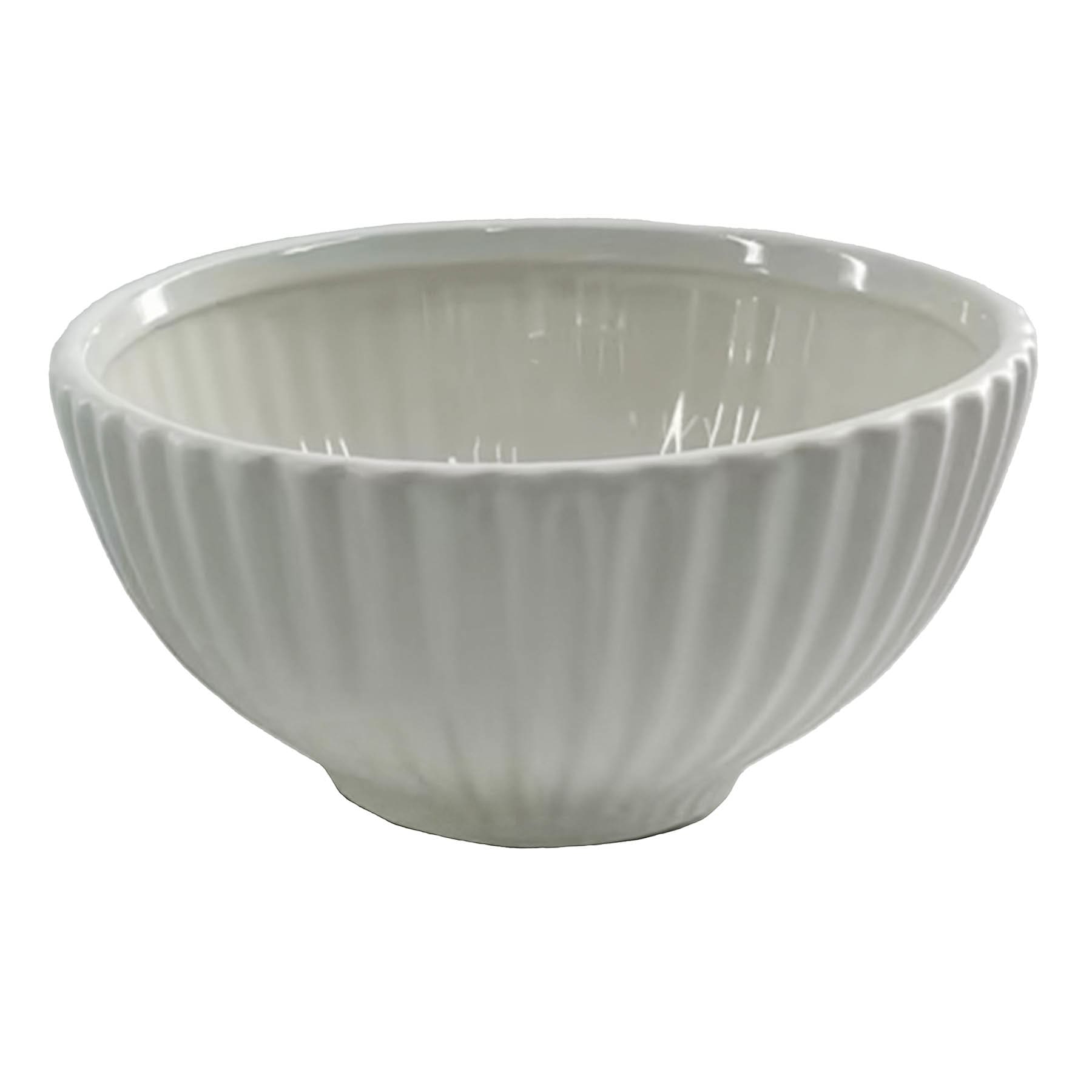 White Ribbed Bowl, 7x4