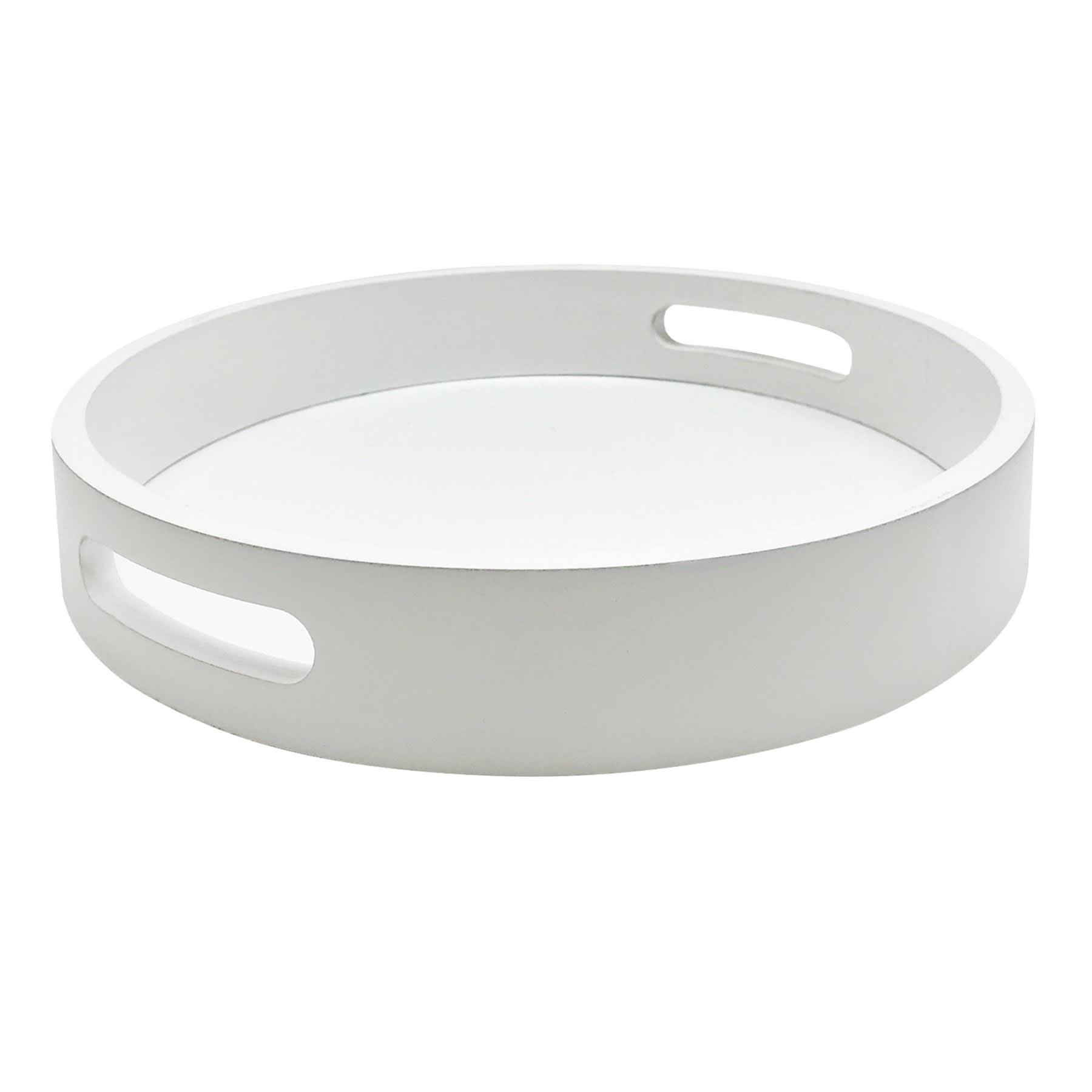 Providence White Round Tray, Medium