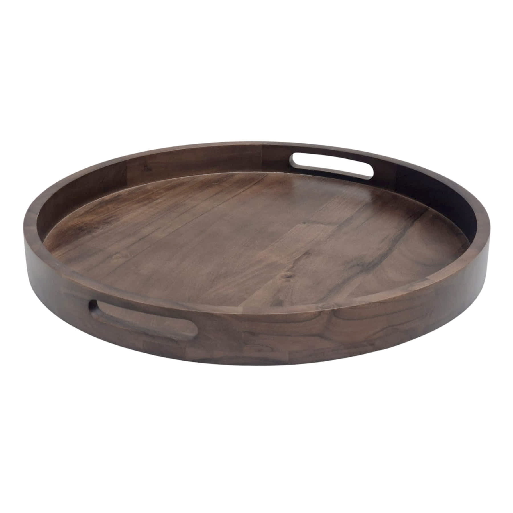 Dark Brown Acacia Wood Tray, 20"