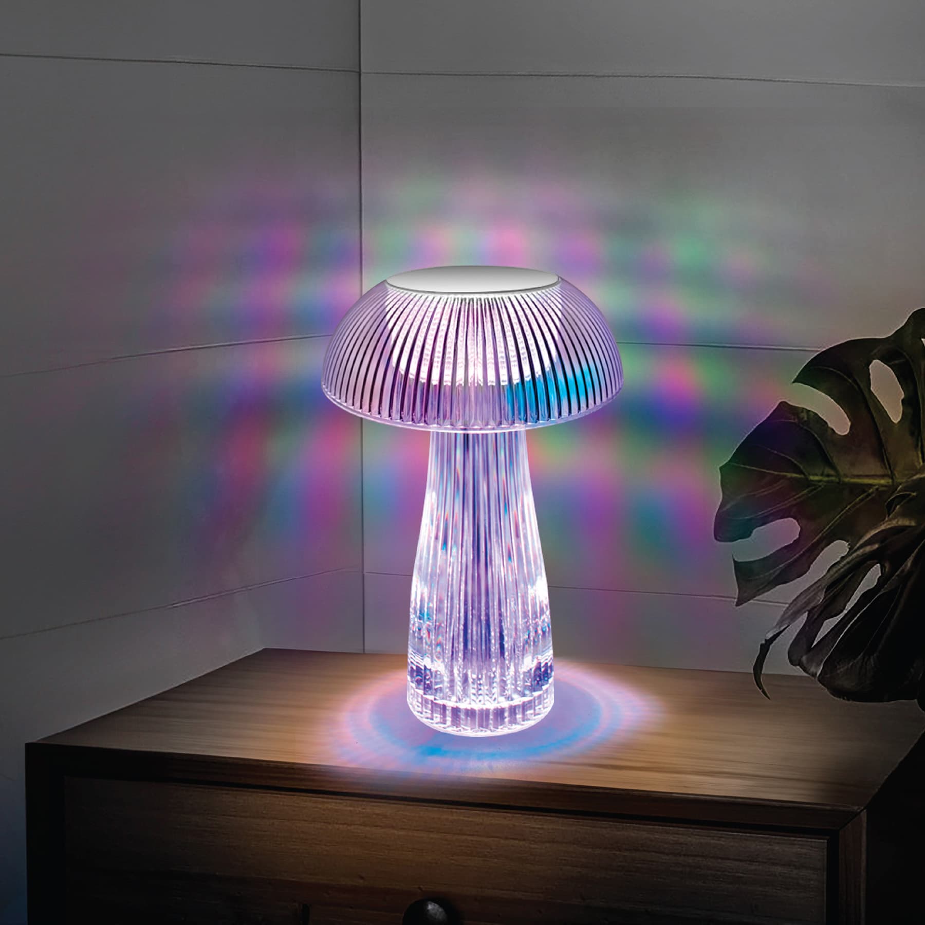 Clear Mushroom Touch Lamp, 10.5"