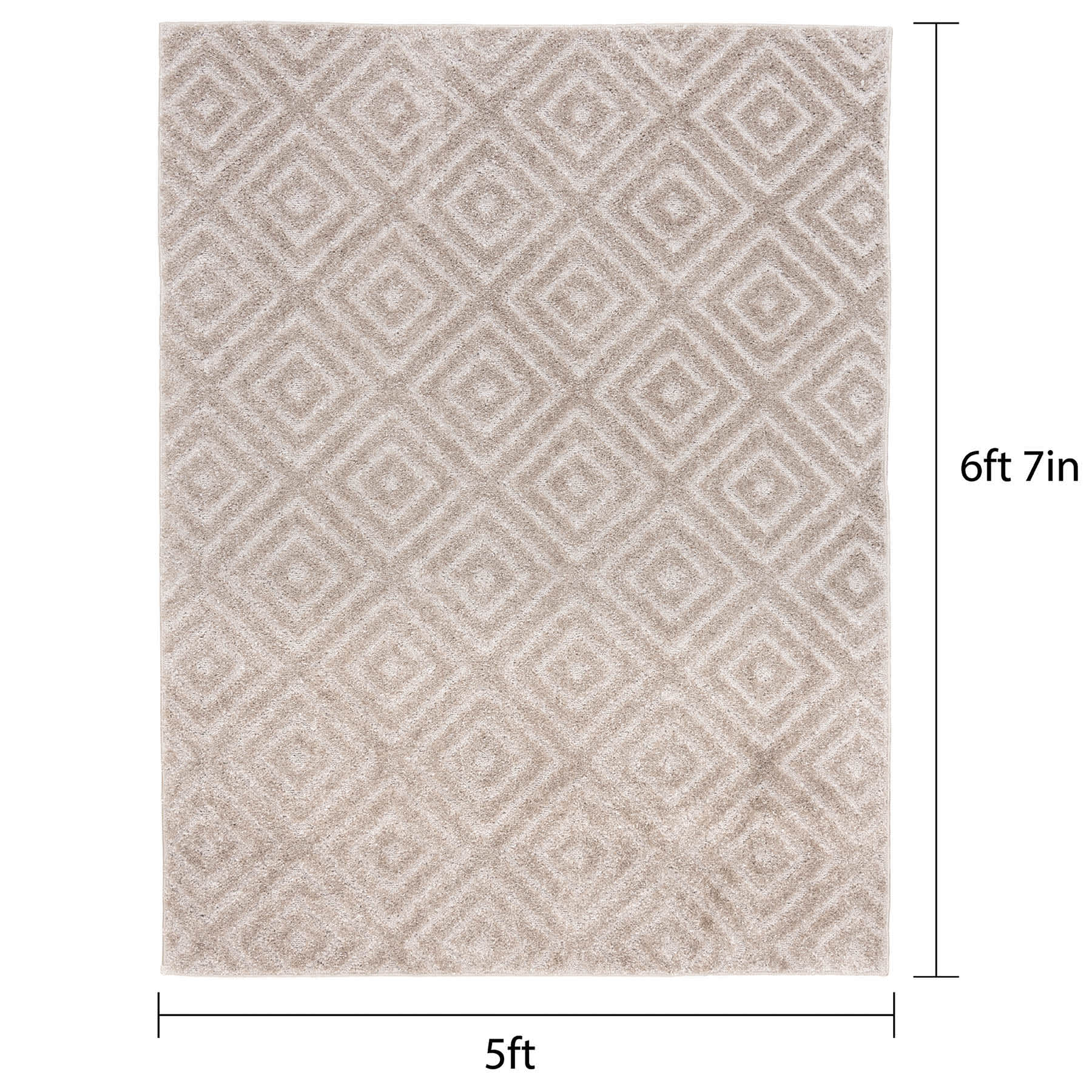 (D604) Waterford Ronin Parchment Area Rug, 5x7