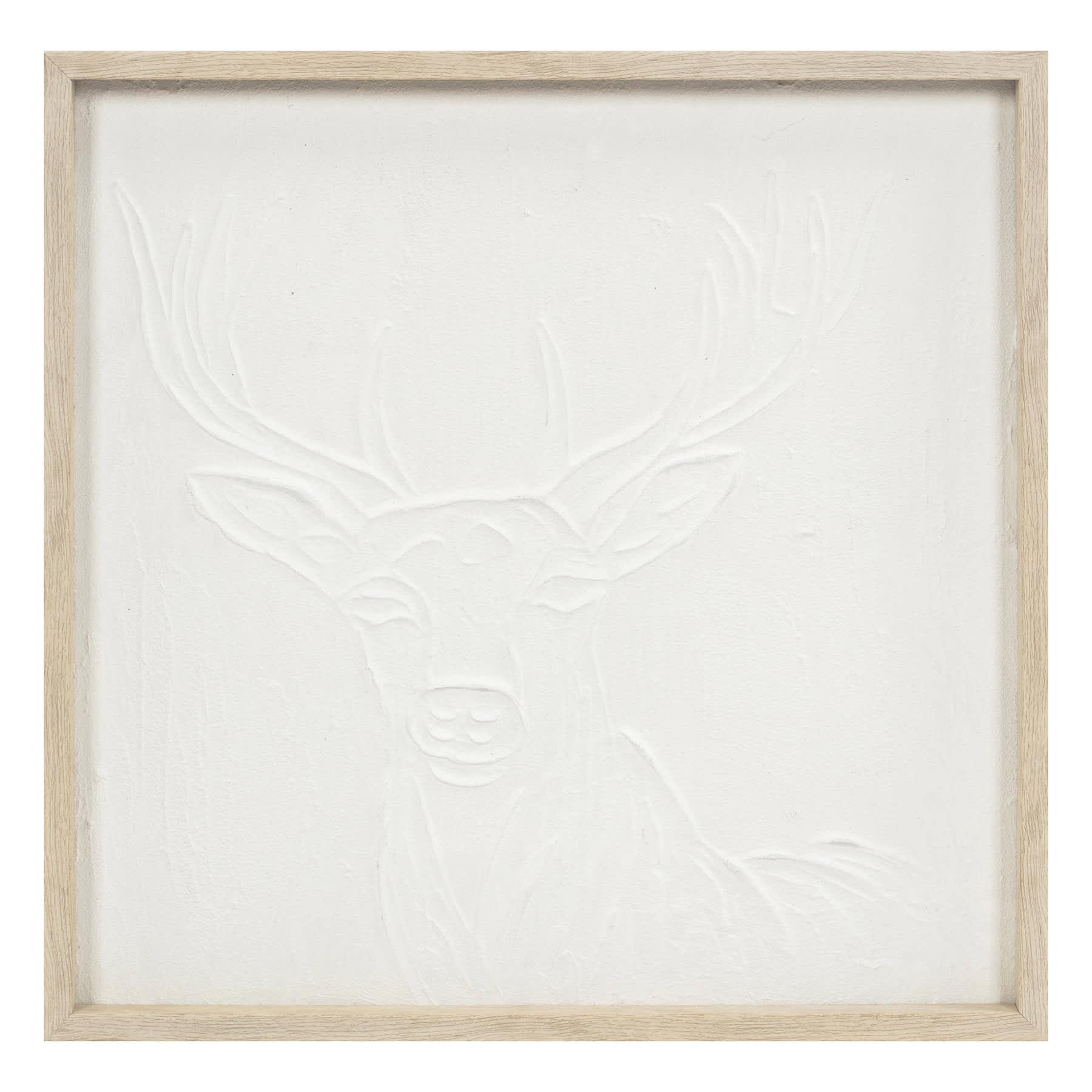 Lake & Lodge Framed Dear White Canvas Wall Art, 20"