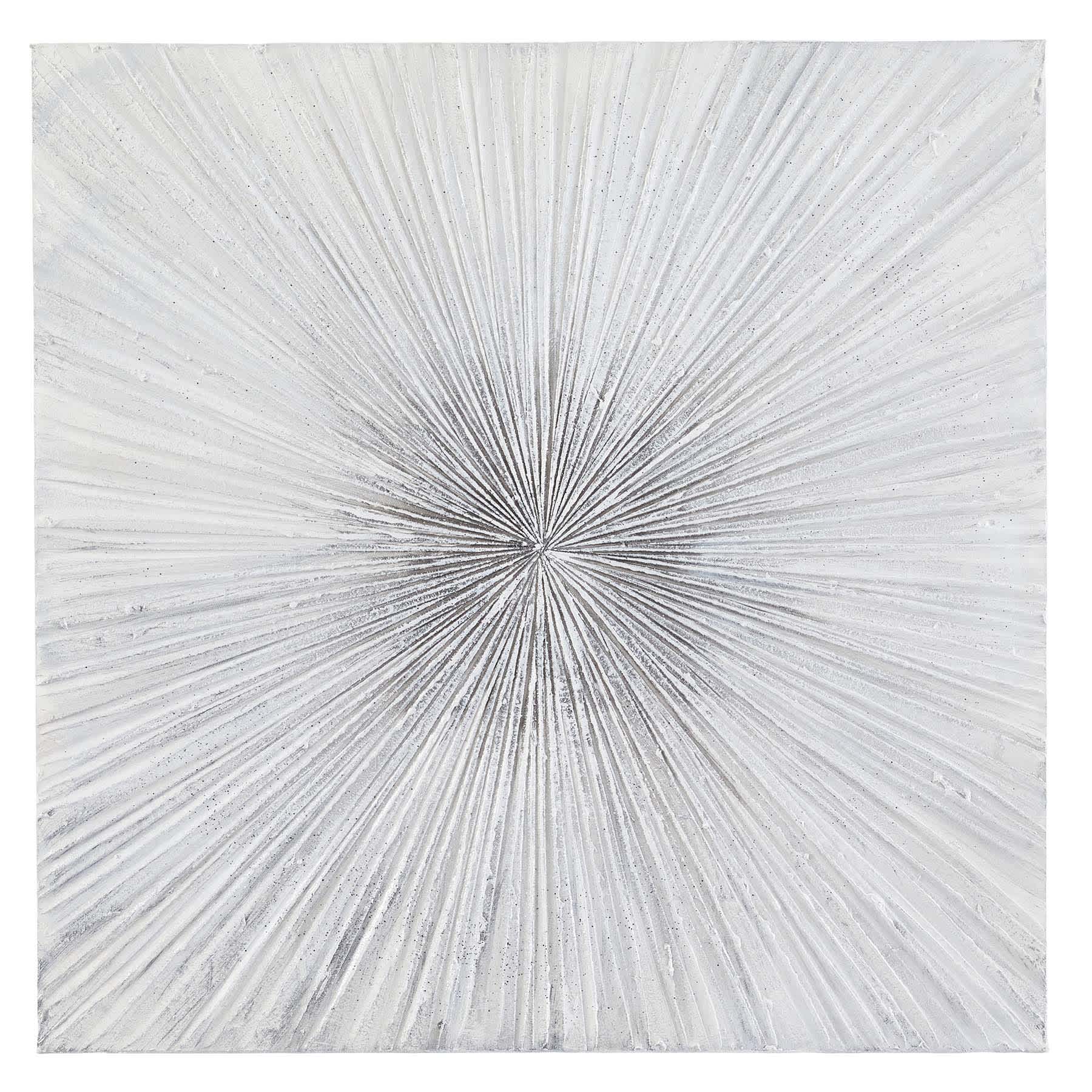 Found & Fable Silver Sunburst Canvas Wall Art, 24"