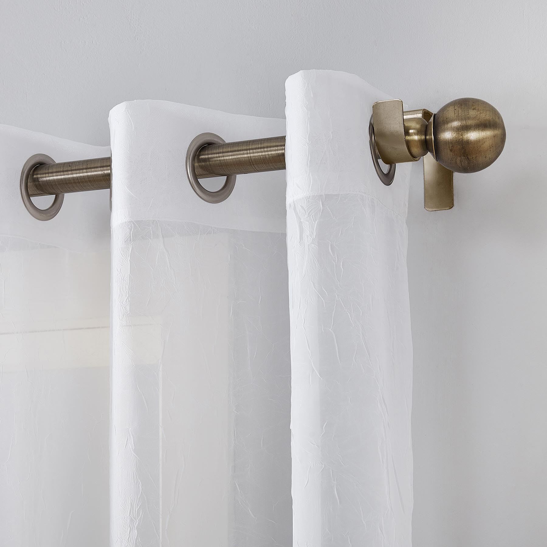 Erica White Crushed Grommet Sheer Voile Curtain Panel, 95"