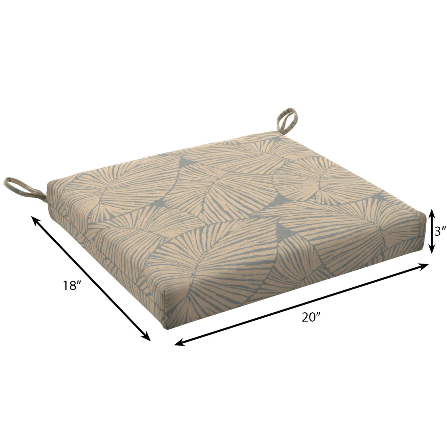 Found & Fable Talia Palm Outdoor Square Seat Cushion