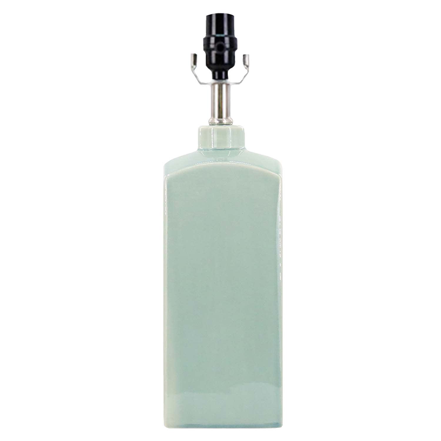 Providence Green Ceramic Rectangle Medium Table Lamp Base, 18"