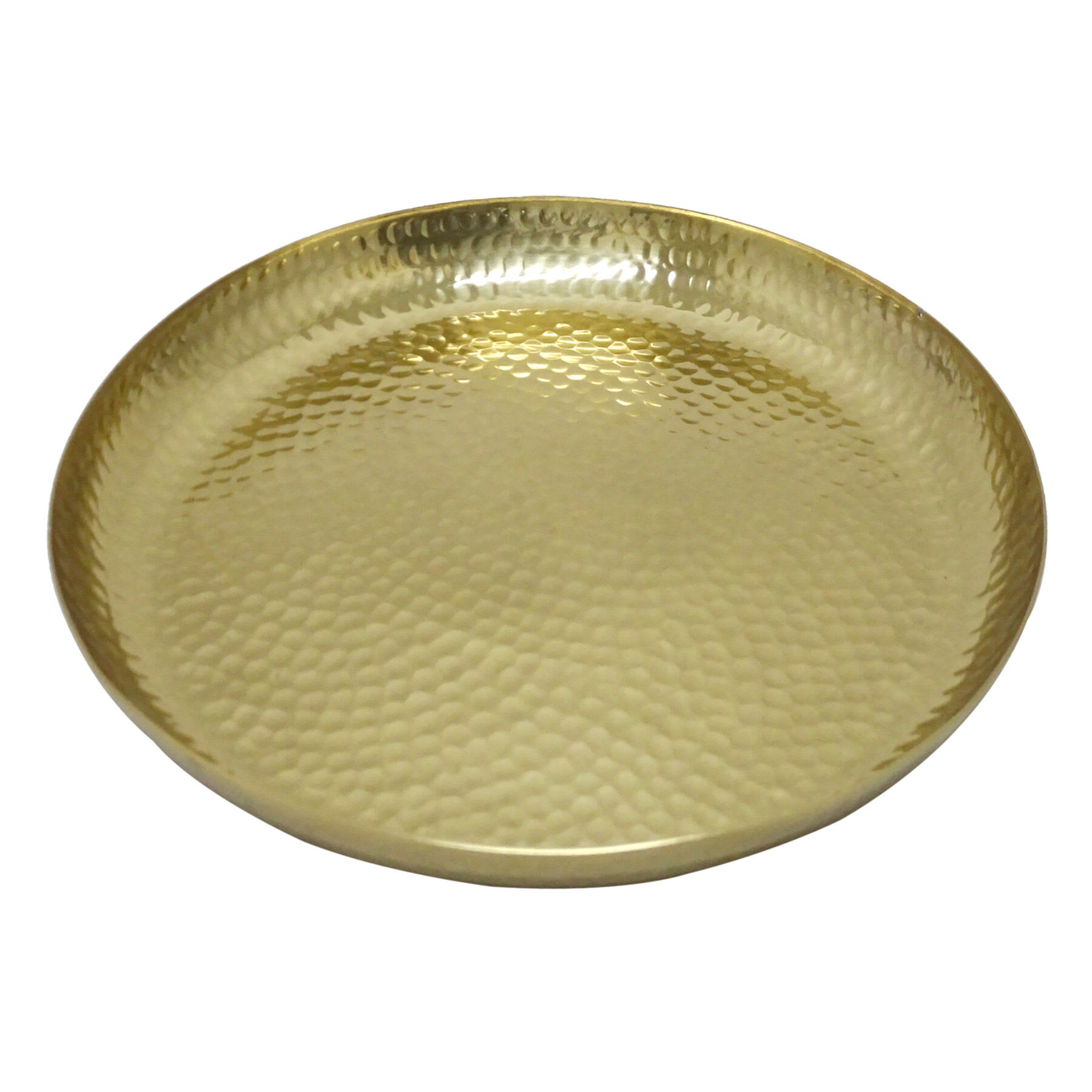 Found & Fable Round Hammered Aluminum Serving Tray, Small